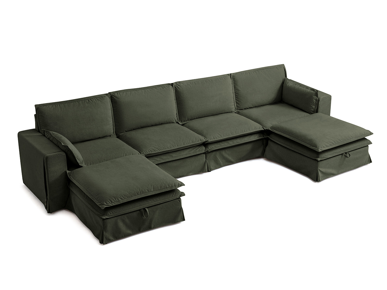 DUETTO Nano-Shield™ Fabric 4 Seats with 2 Ottomans