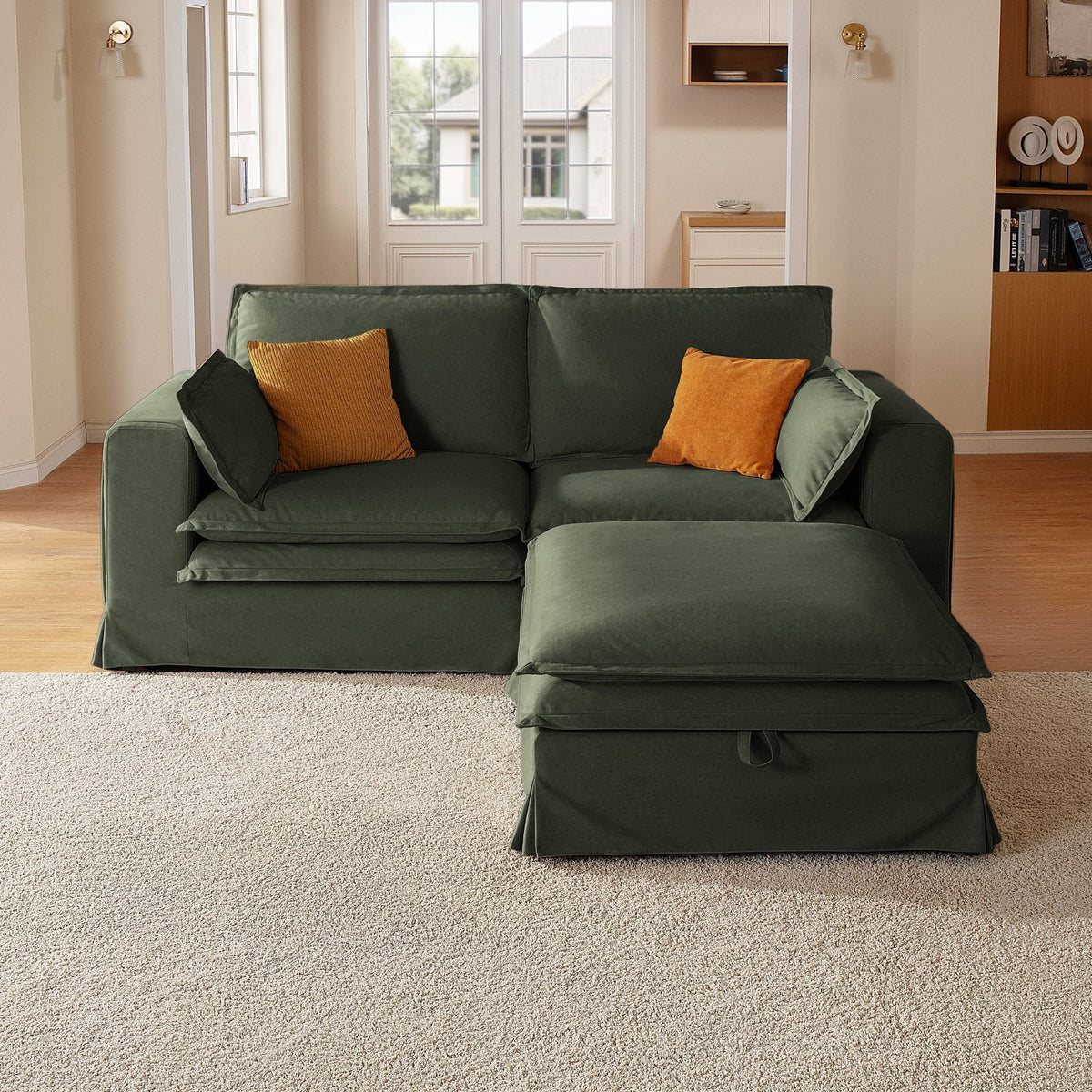 DUETTO Nano-Shield™ Fabric 2 Seats Loveseat + Ottoman