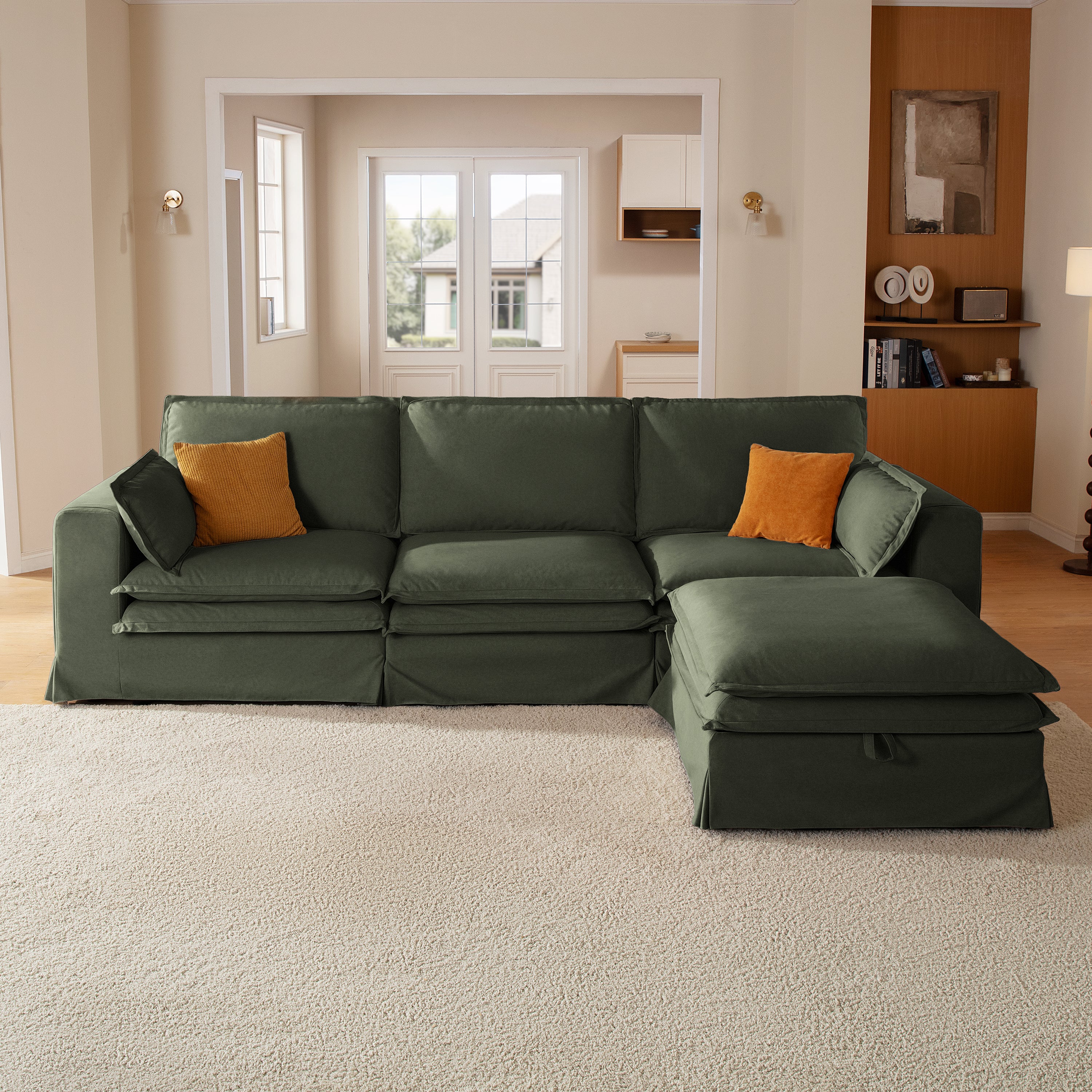 DUETTO Nano-Shield™ Fabric 4 Seats L Shape Sectional