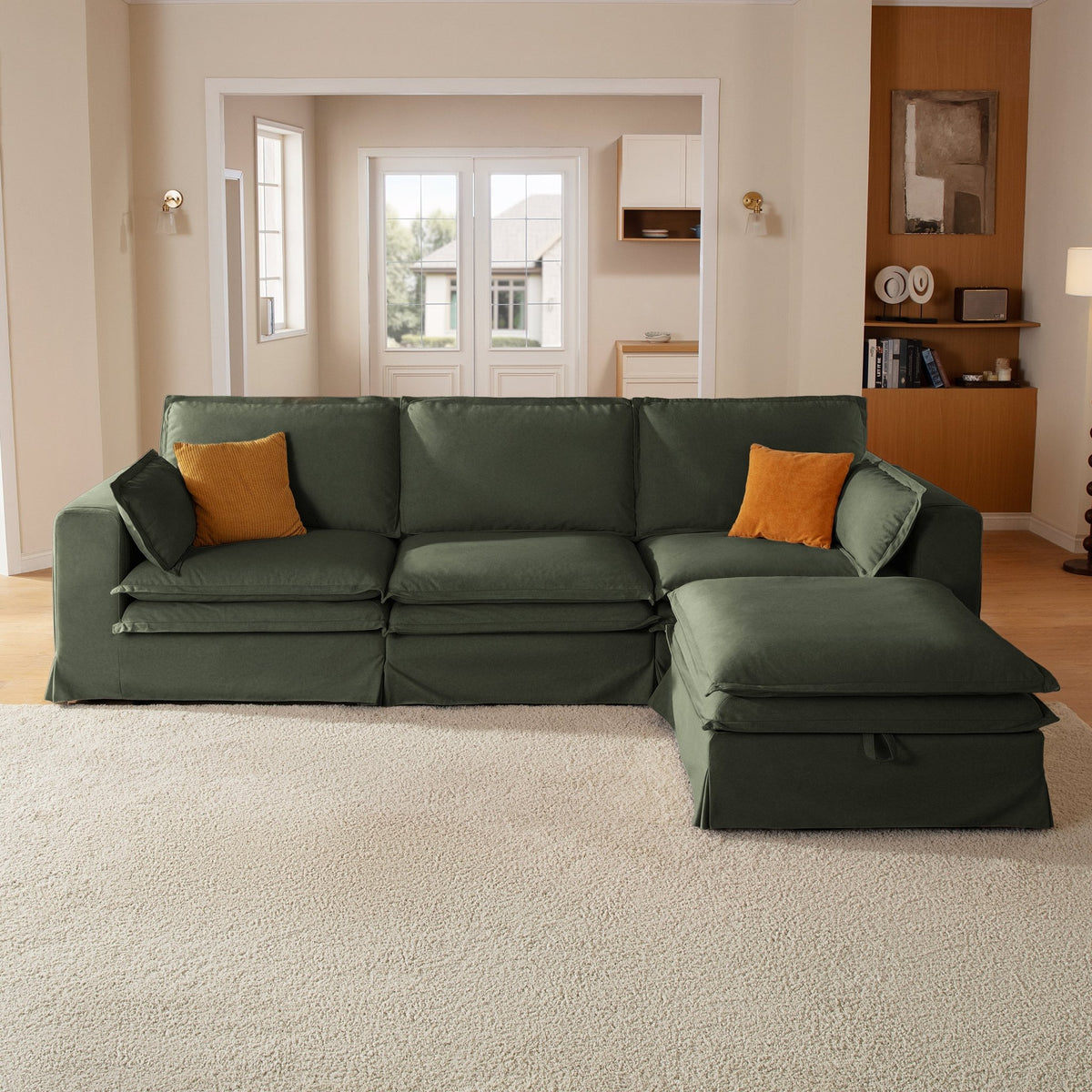 DUETTO Nano-Shield™ Fabric 4 Seats L Shape Sectional