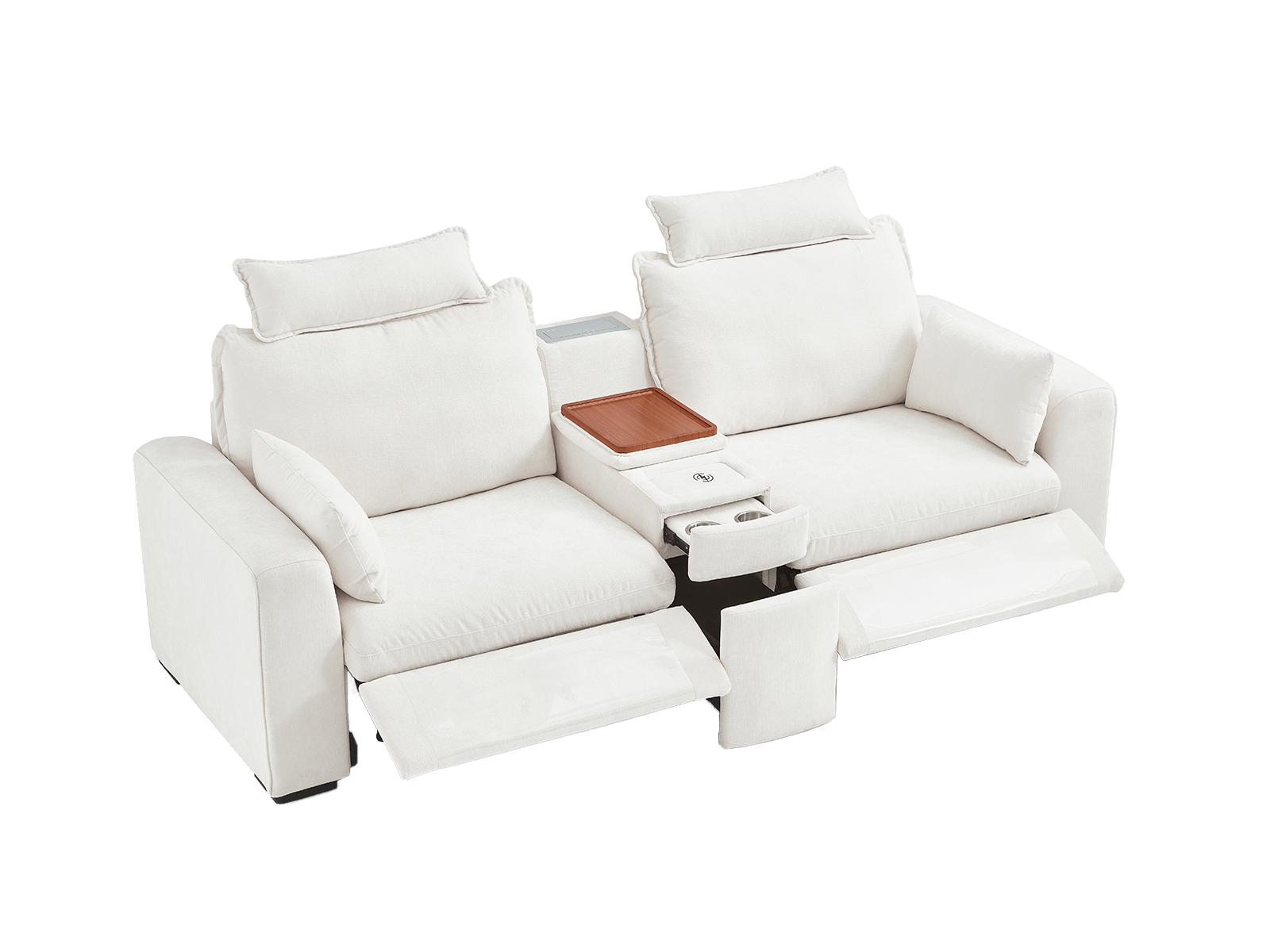 OLAR II 2 Seats with Console Table & Power Recliner