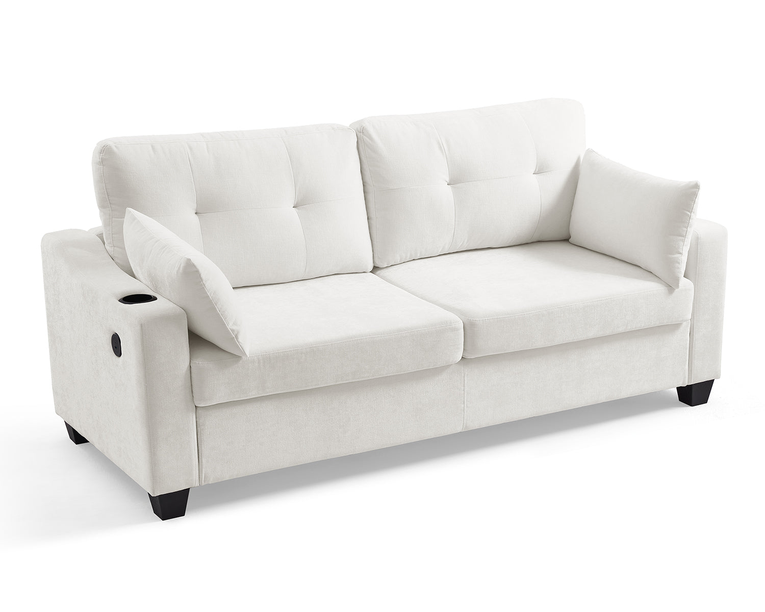 CURLIN Full Size 2IN1 Chenille Pull Out Sofa Bed (Beige)