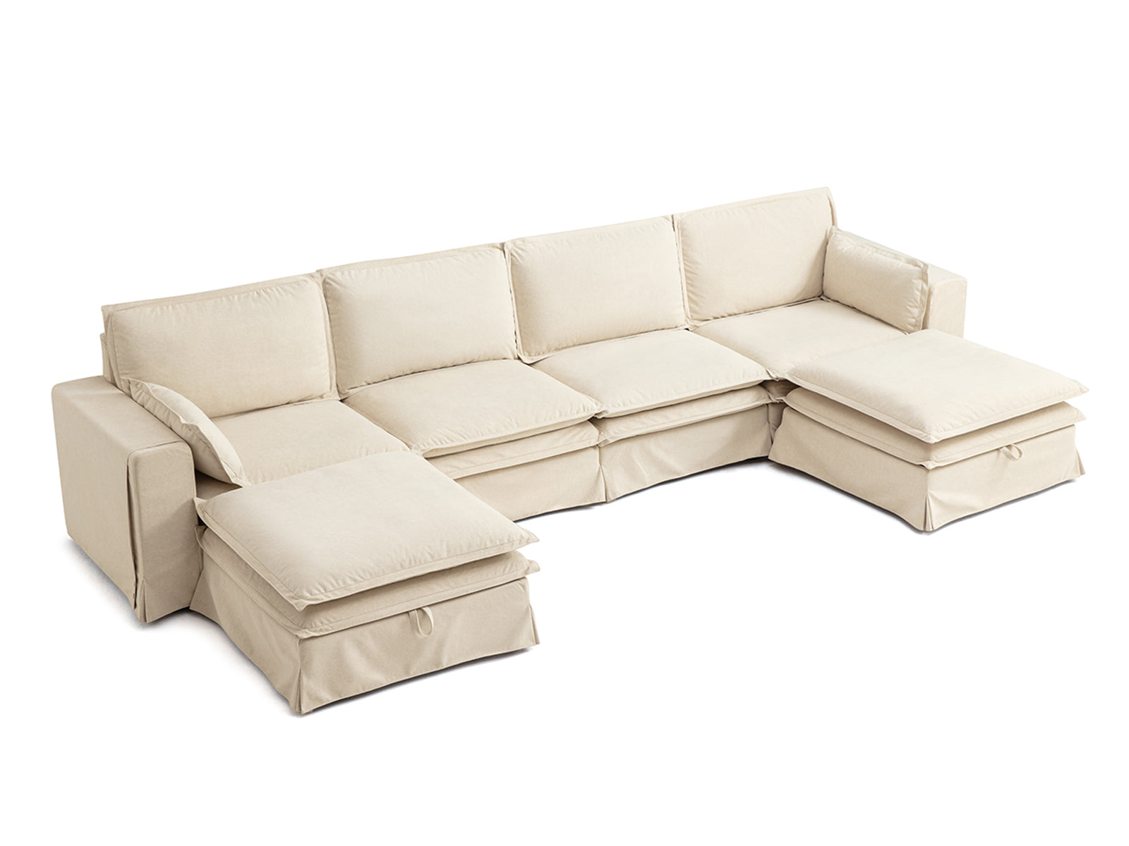 DUETTO Nano-Shield™ Fabric 4 Seats with 2 Ottomans
