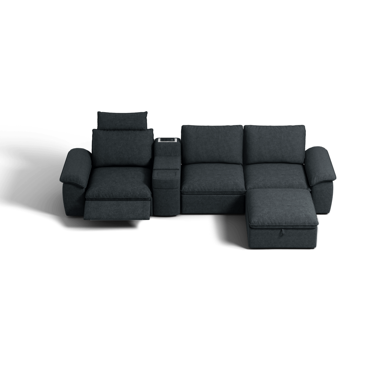 SOMA Prestige 4 Seat L - shaped, with Recliner & Console | Nap Armrests