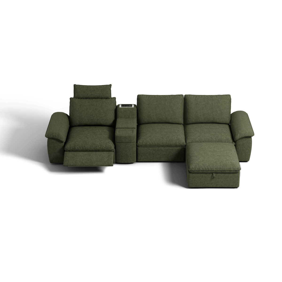 SOMA Prestige 4 Seat L - shaped, with Recliner & Console | Nap Armrests