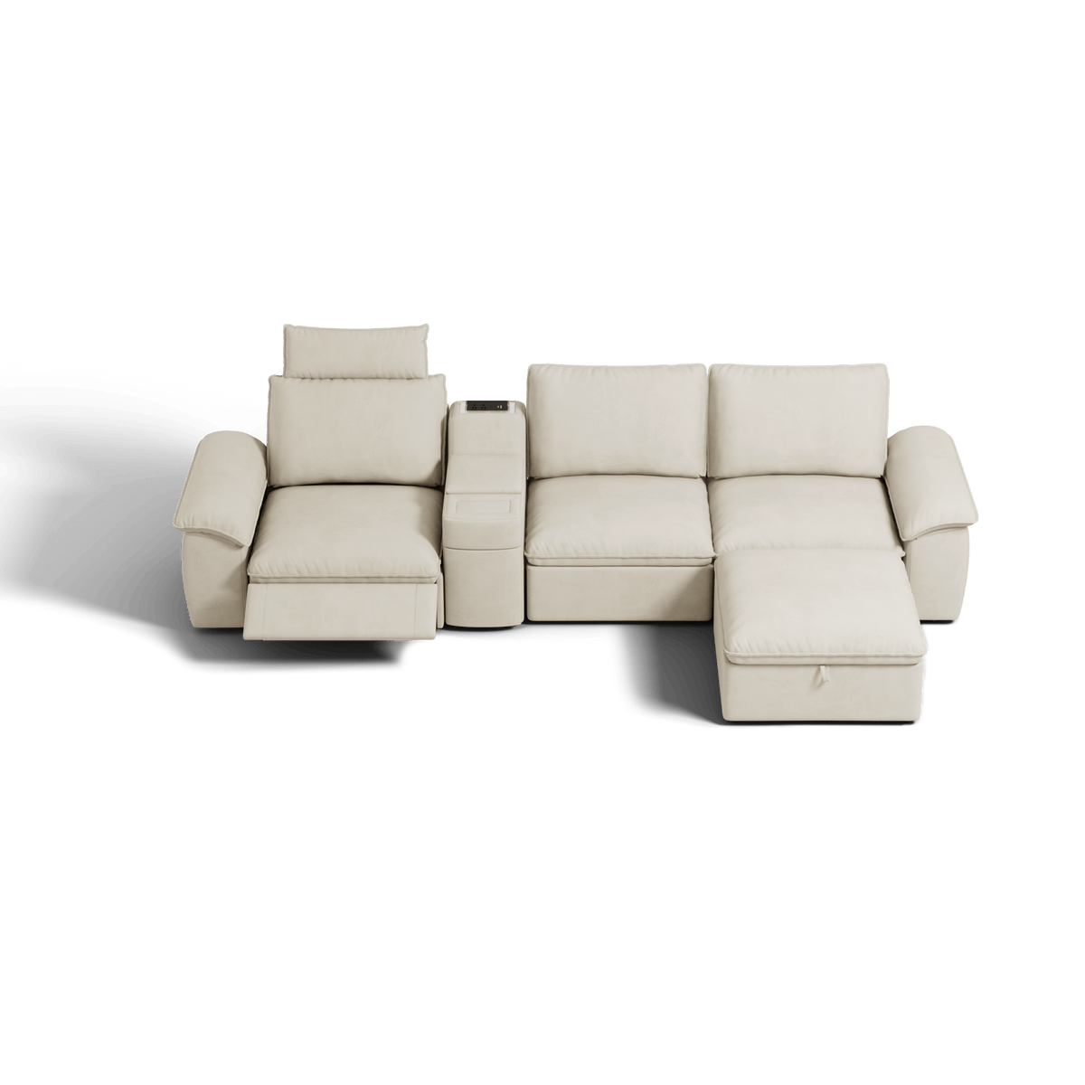 SOMA Prestige 4 Seat L - shaped, with Recliner & Console | Nap Armrests