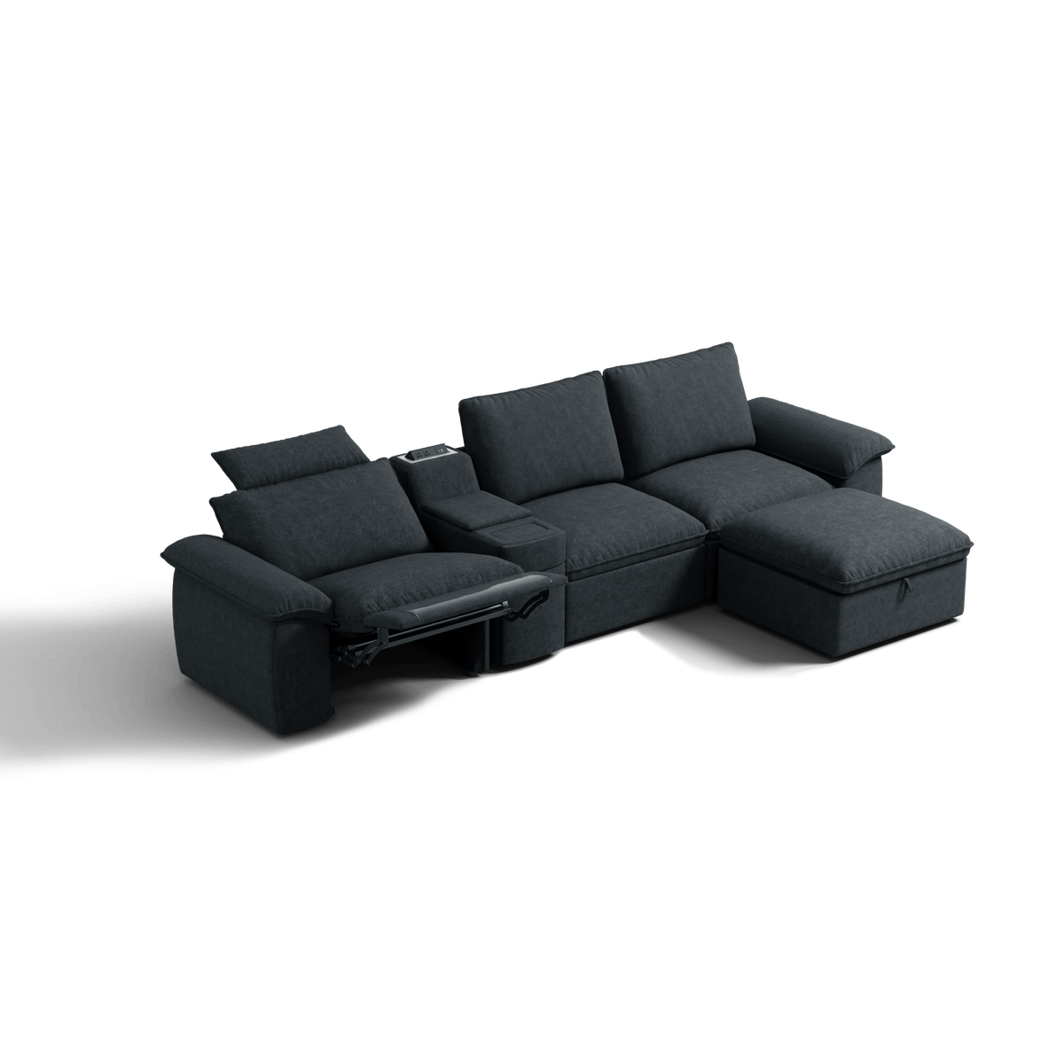 SOMA Prestige 4 Seat L - shaped, with Recliner & Console | Nap Armrests