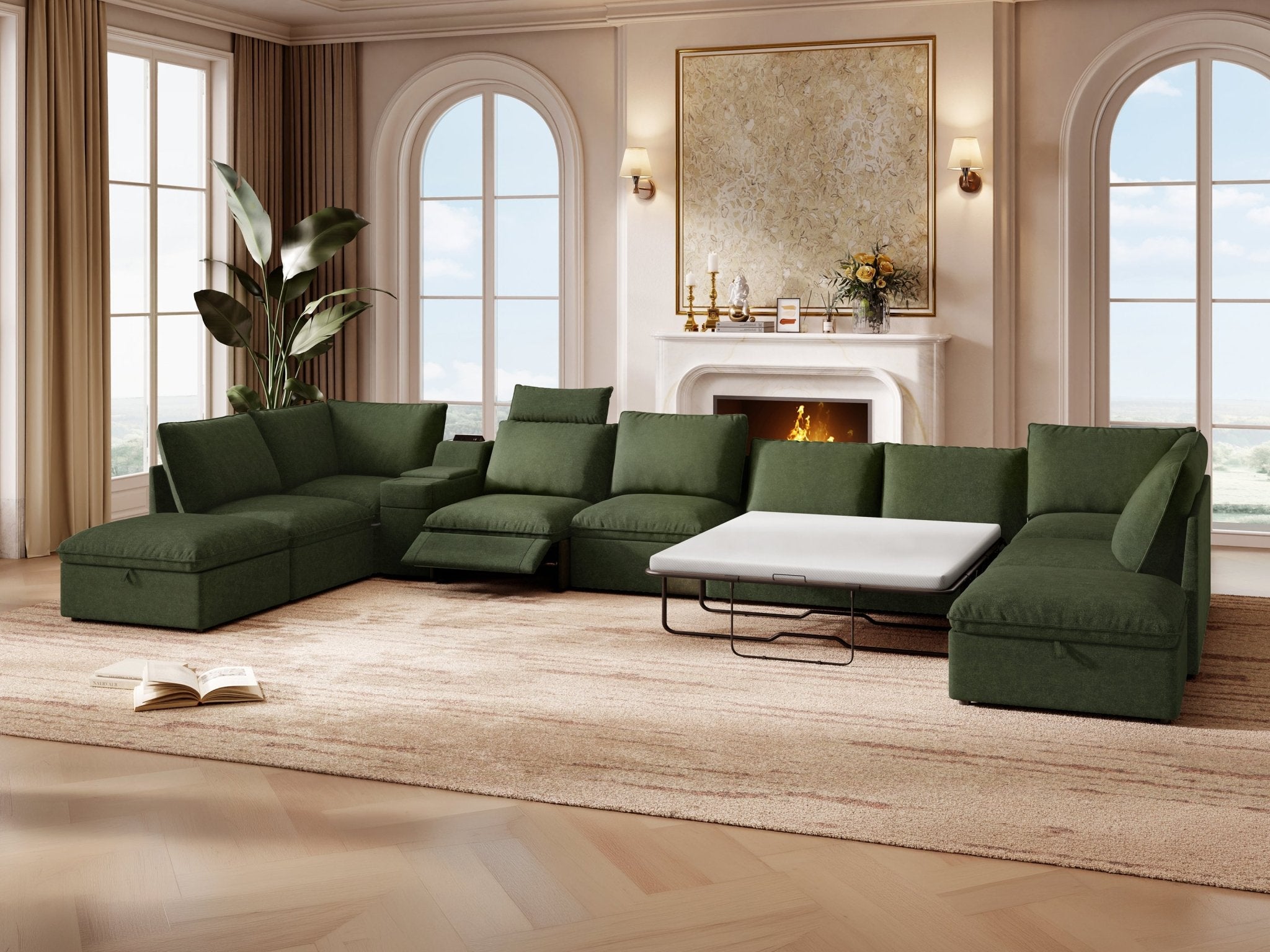 SOMA Oasis I 10 Seat L - shaped Versatile Recliner, with Hidden Sofa Bed