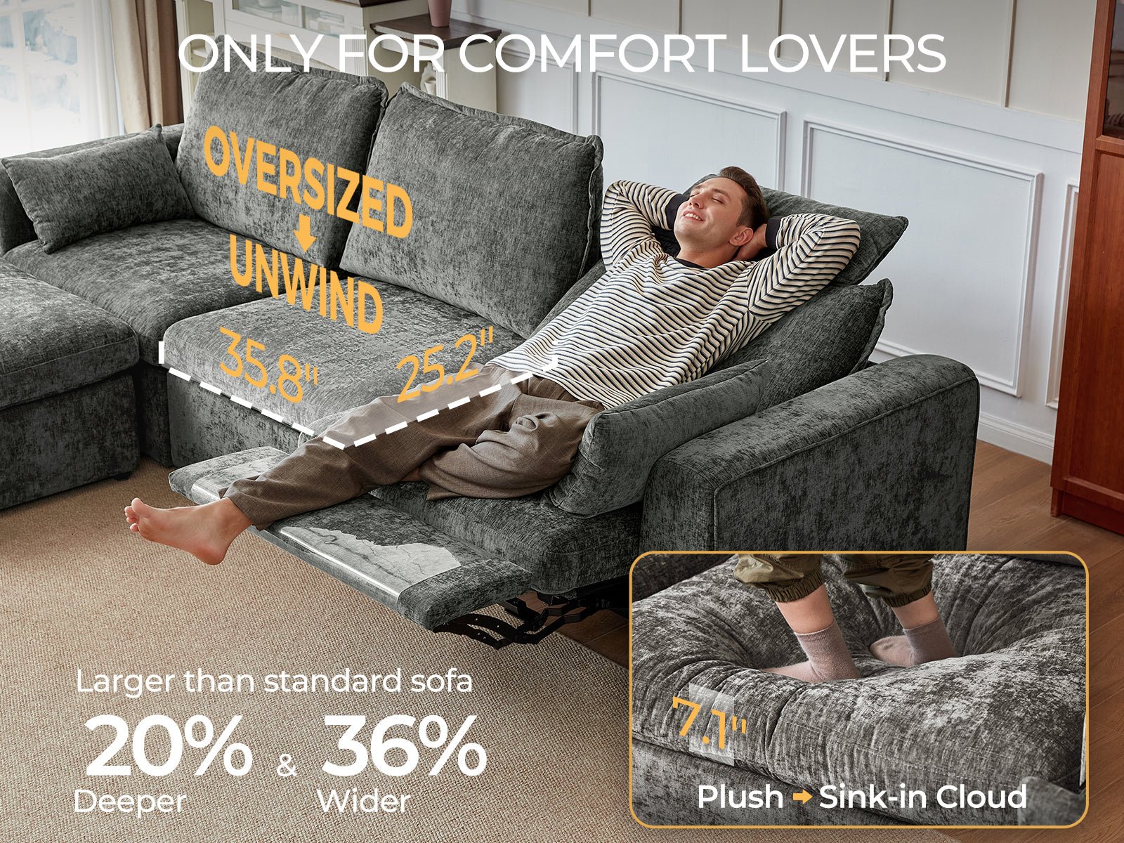 OLAR II 2 Seats with Console Table & Power Recliner