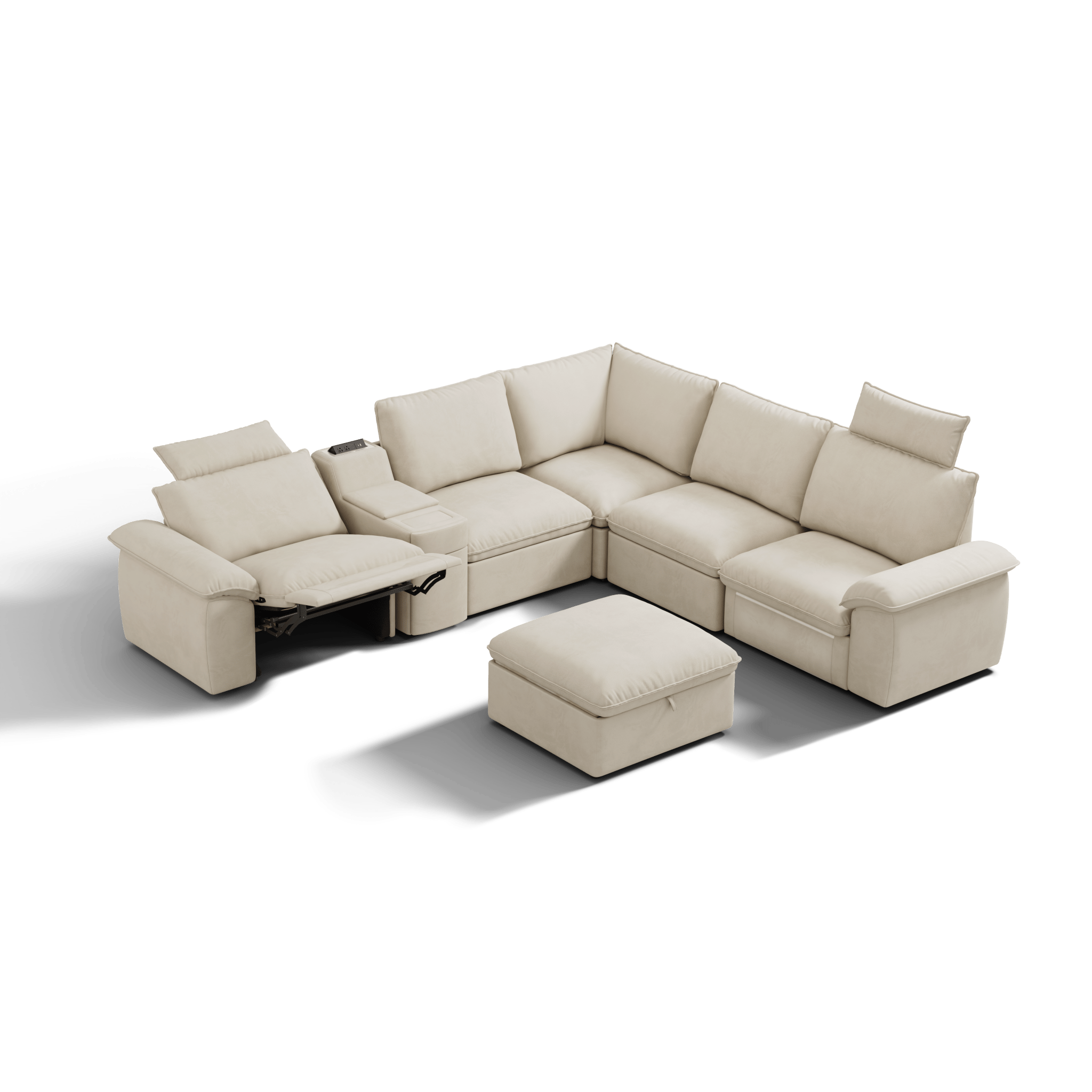 SOMA Prestige 6 Seat V - shaped, with 2 Recliners & Console | Nap Armrests