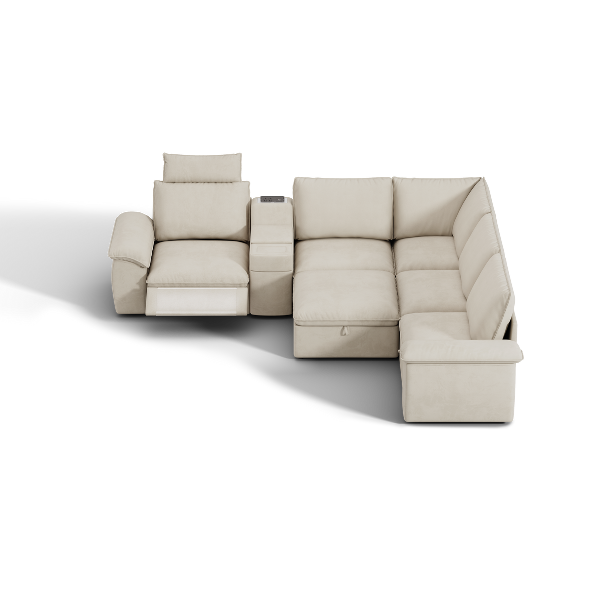 SOMA Prestige 6 Seat V-shaped, with Recliner & Power Console | Nap Armrests