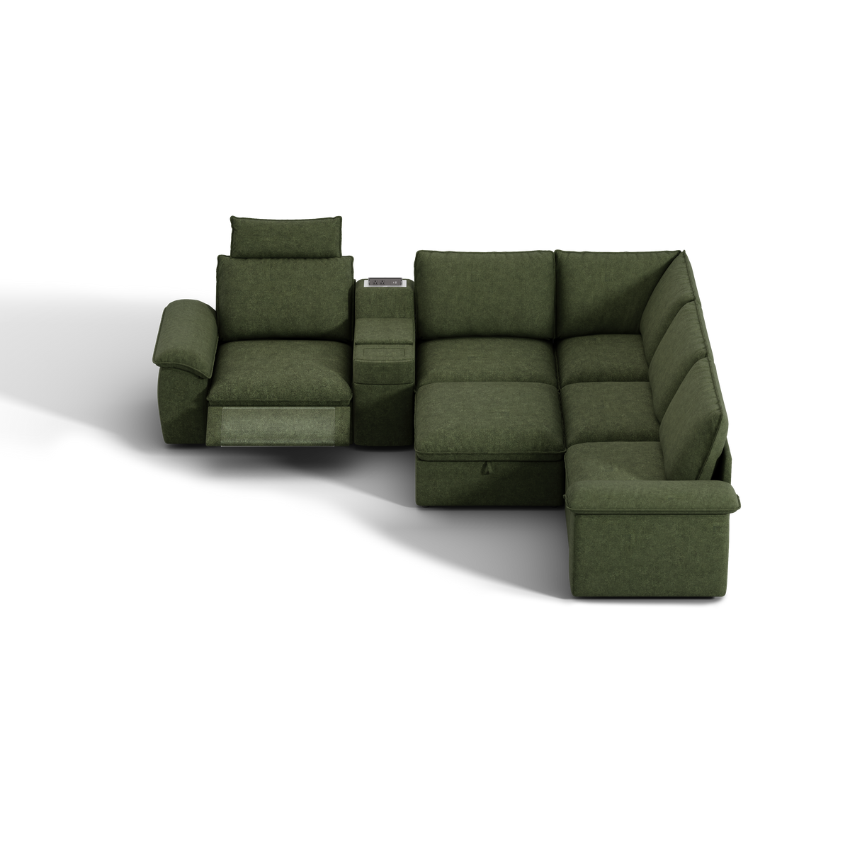 SOMA Prestige 6 Seat V-shaped, with Recliner & Power Console | Nap Armrests