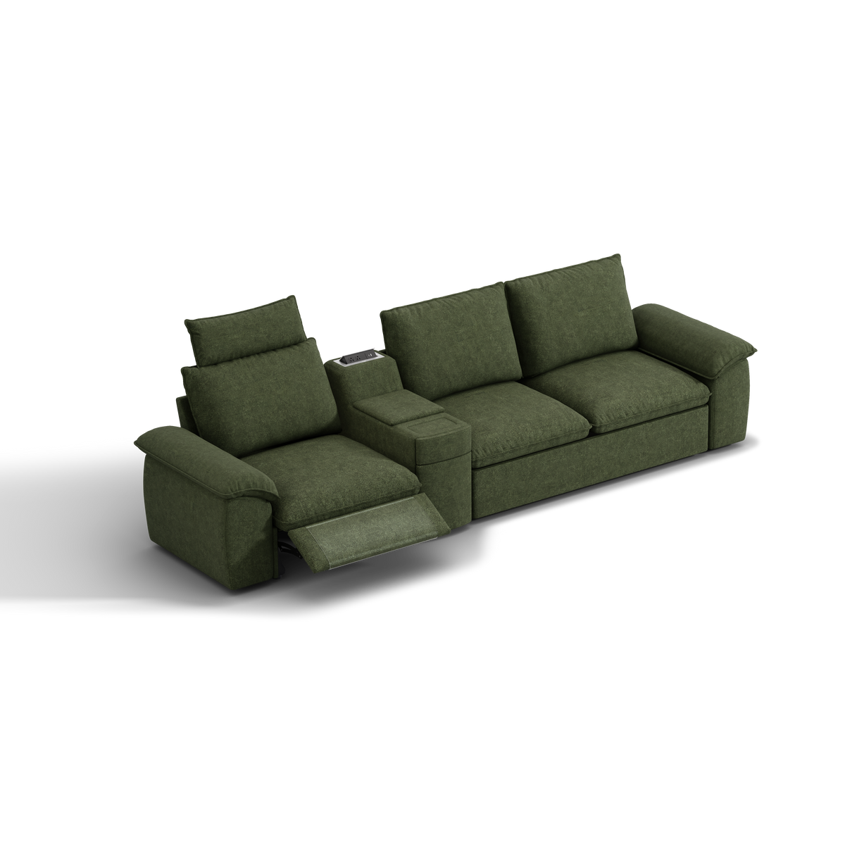 SOMA Oasis I 3 Seat Electric Sofa & Powered Console, with 2IN1 Hidden Sofa Bed | Nap Armrests