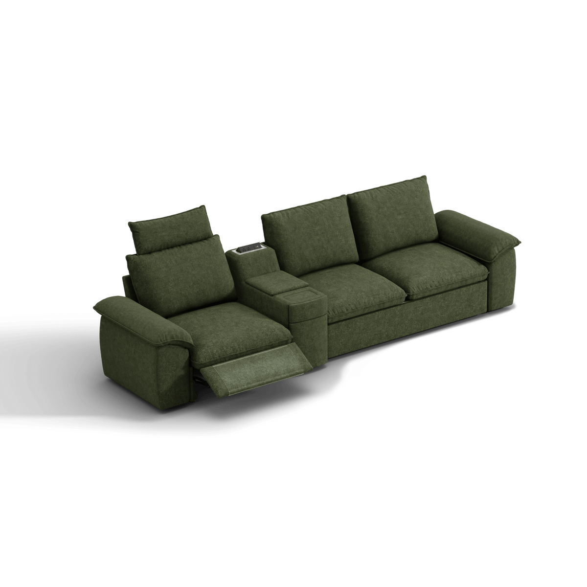 SOMA Oasis II 3 Seat Electric Sofa & Power Console, with Hidden One-pull Sofa Bed | Nap Armrests