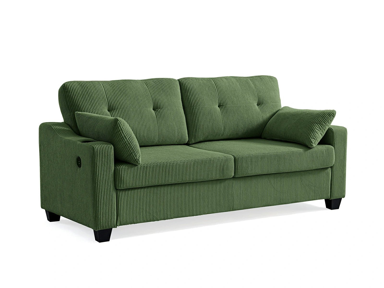 CURLIN Queen Size 2IN1 Corduroy Pull Out Sofa Bed - green