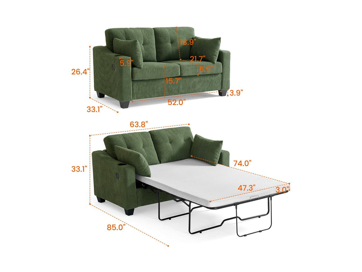 CURLIN 2-in-1 Pull Out Sofa Bed