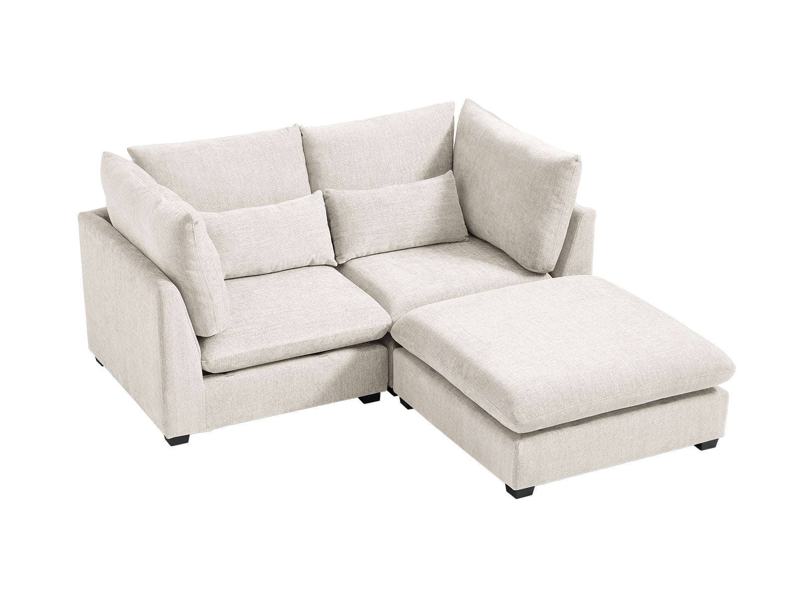 MONARCA Chenille 2 Seats with Ottoman