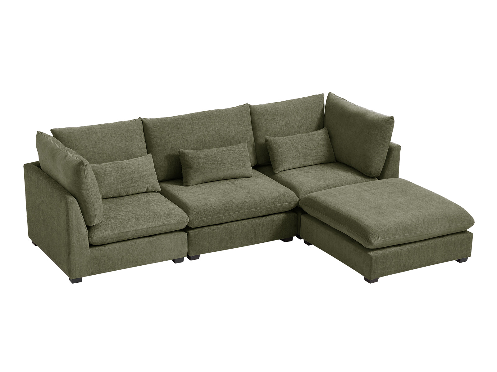 MONARCA Chenille 3 Seats with Ottoman