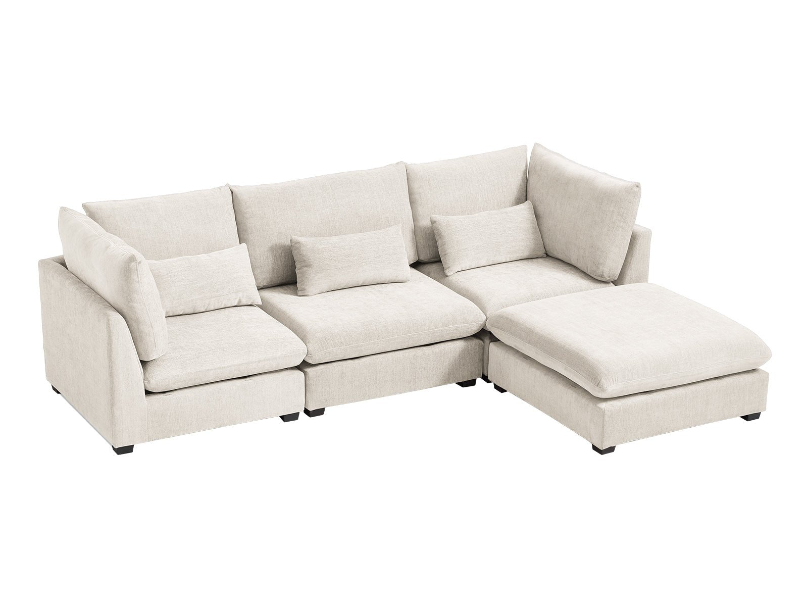 MONARCA Chenille 3 Seats with Ottoman