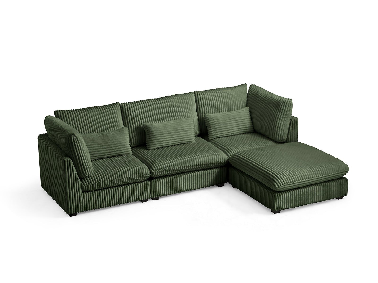 MONARCA Corduroy 3 Seats with 1 Ottoman