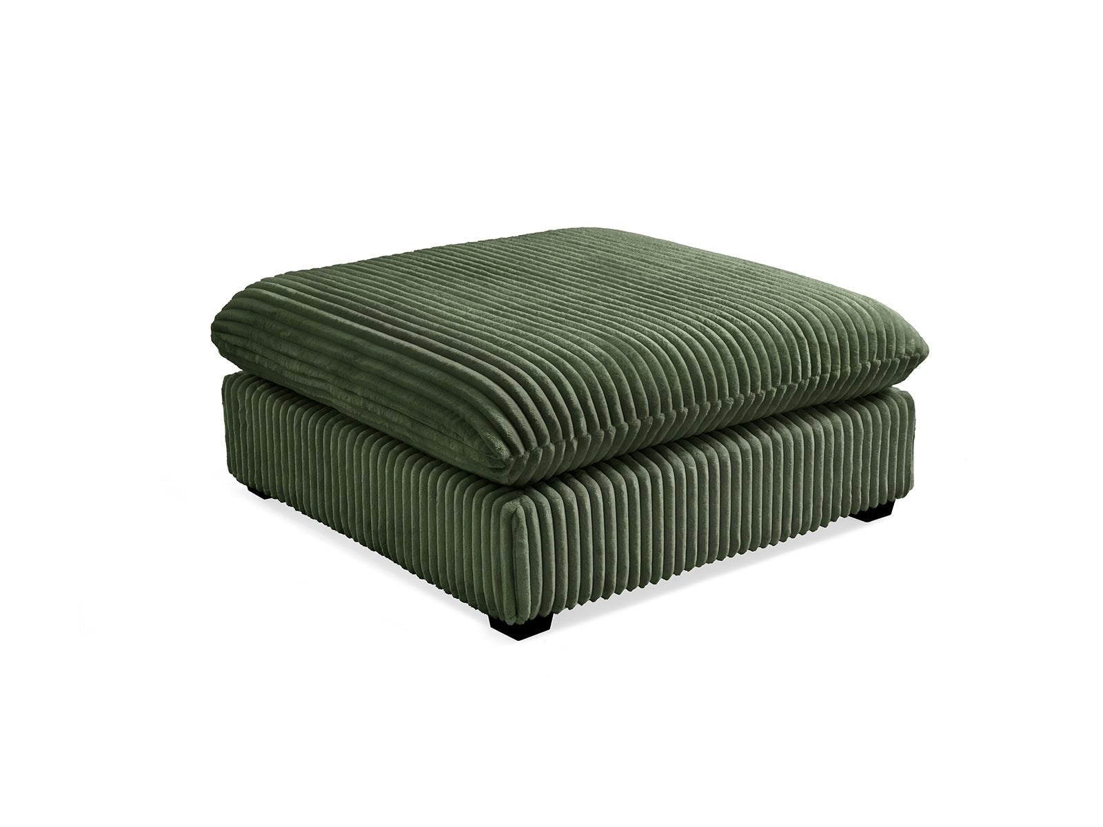 MONARCA Fluffy Corduroy 38.5" XL Ottoman - green