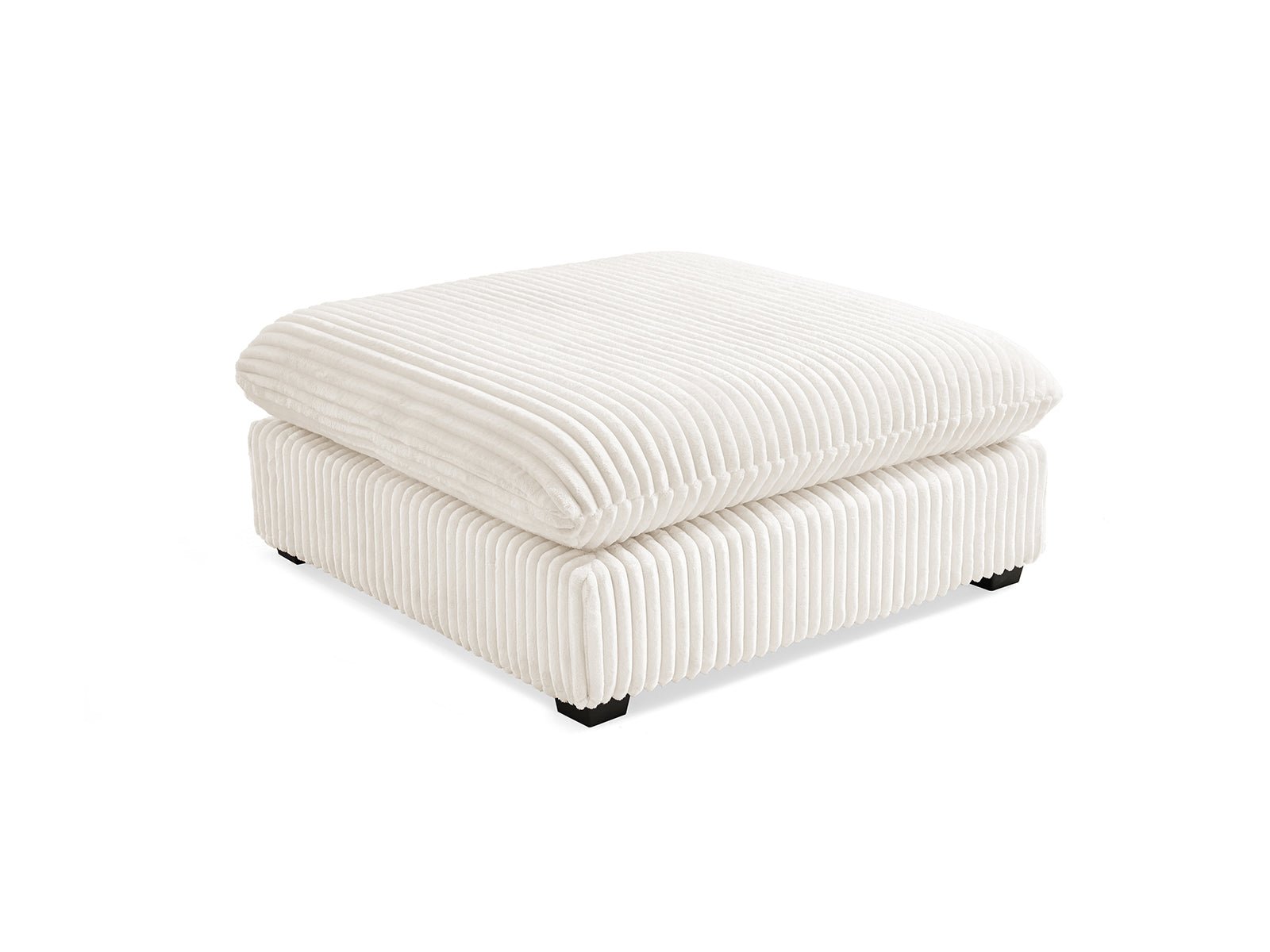 MONARCA Fluffy Corduroy 38.5" XL Ottoman - white