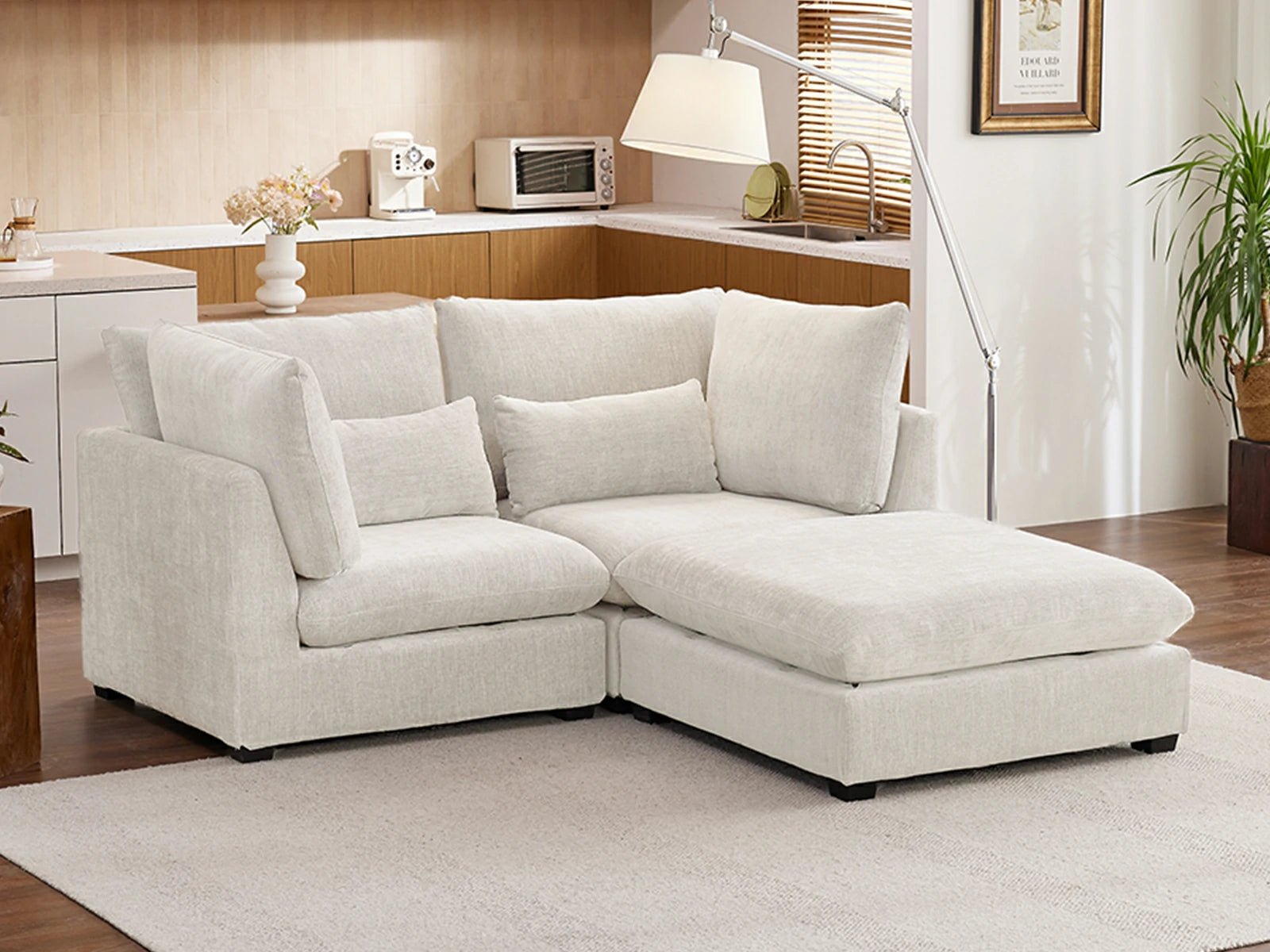 MONARCA Chenille 2 Seats with Ottoman