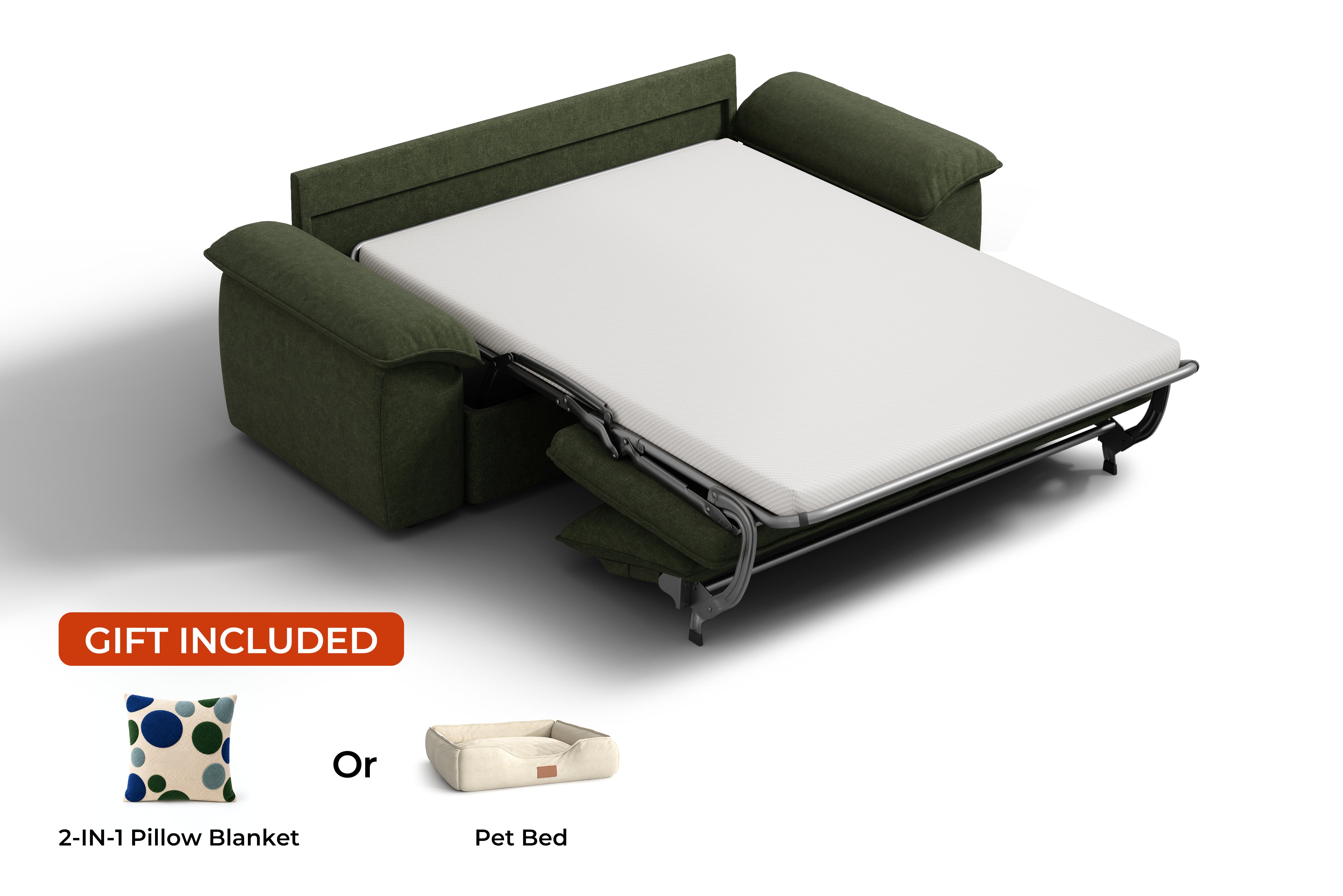 SOMA Retreat II Loveseat with Hidden One-pull Guest Bed | Nap Armrests
