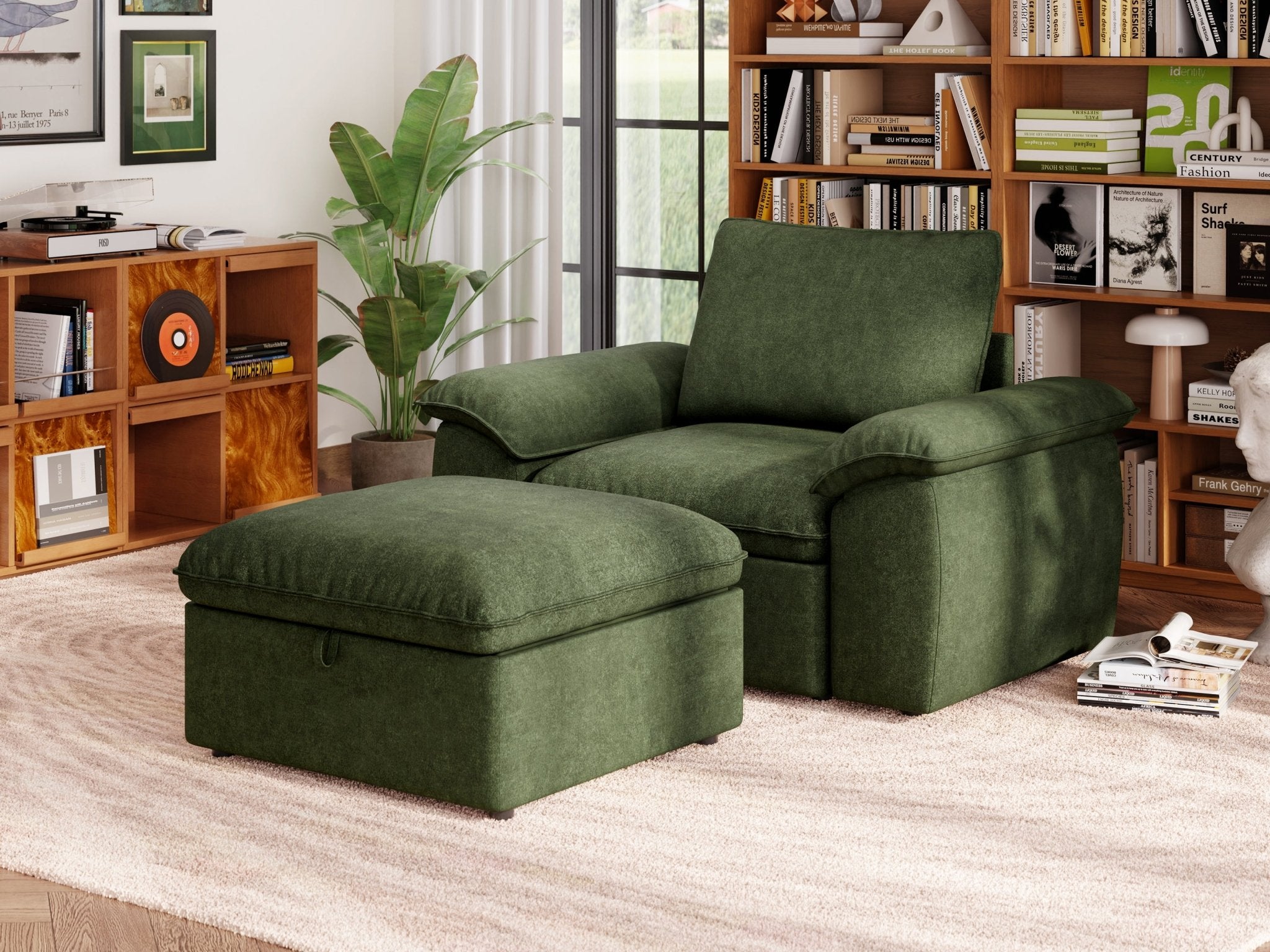 SOMA Origins II forest green 2 seat modular armchair with nap armrests