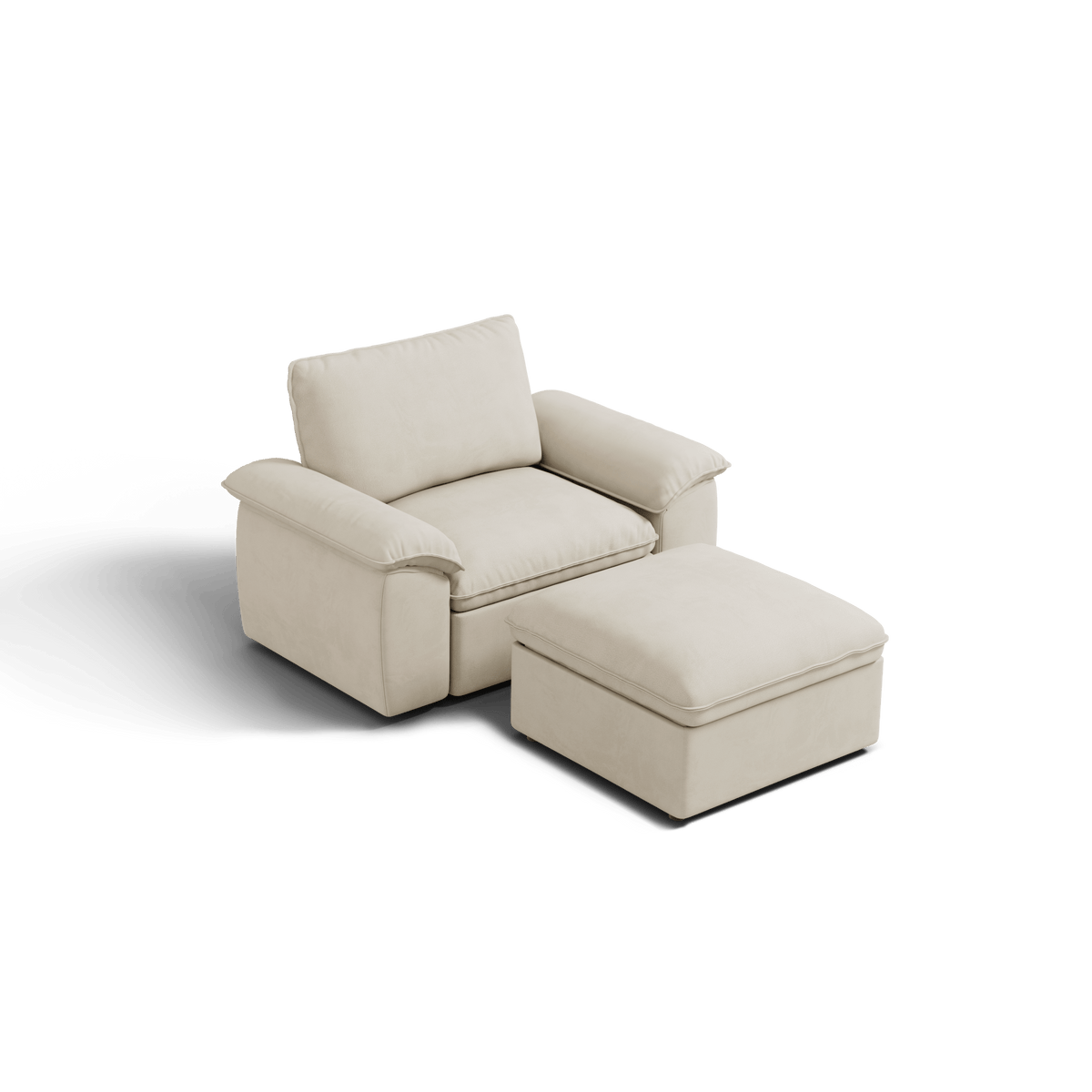 SOMA Origins II oat beige 2 seat modular armchair with nap armrests