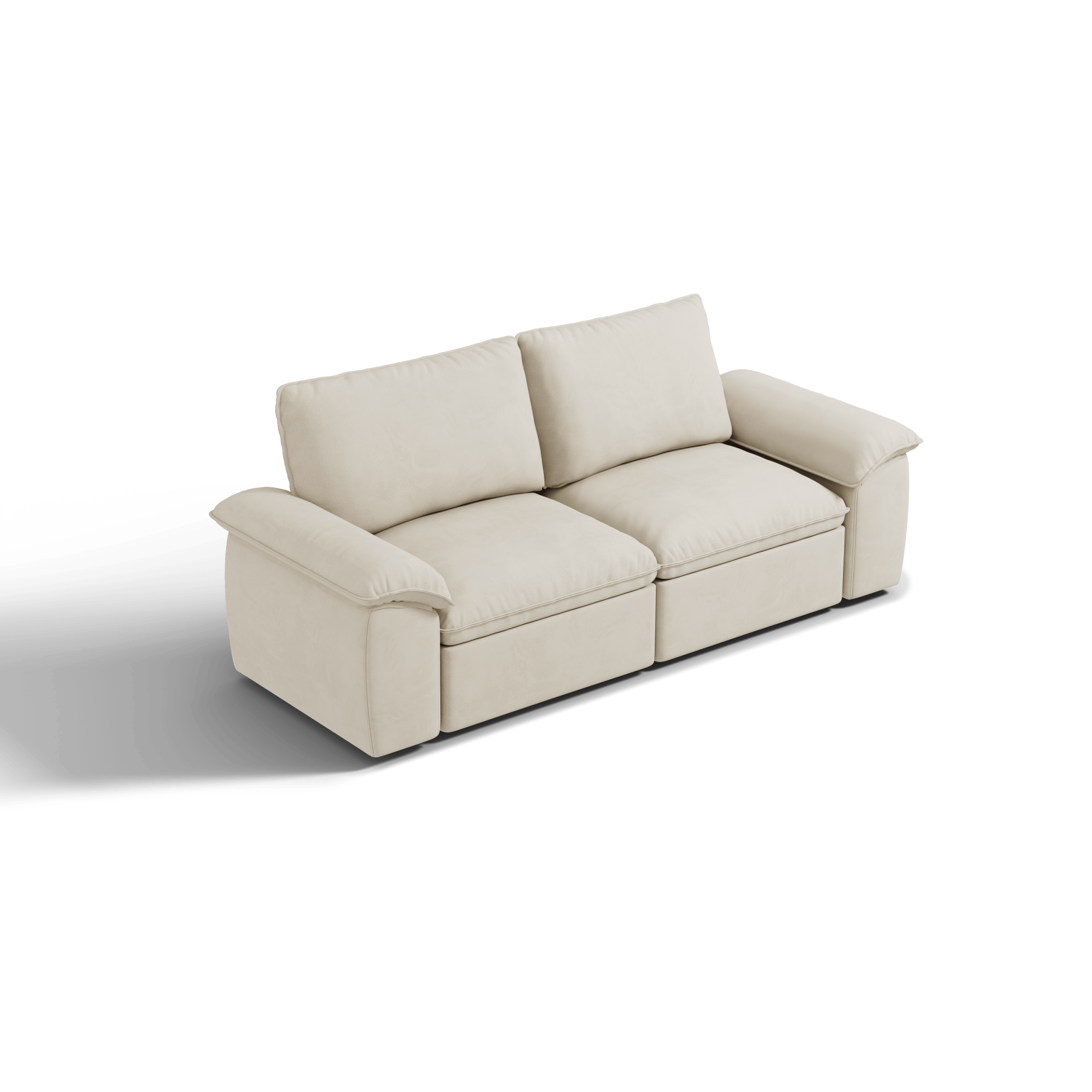 SOMA Origins II oat beige 2 seat modular recliner sofa with nap armrests