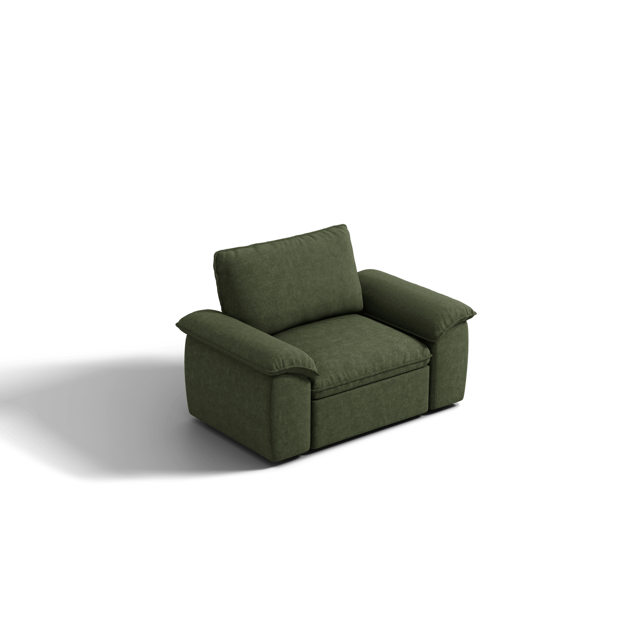 SOMA Origins II forest green 1 seat modular armchair with nap armrests