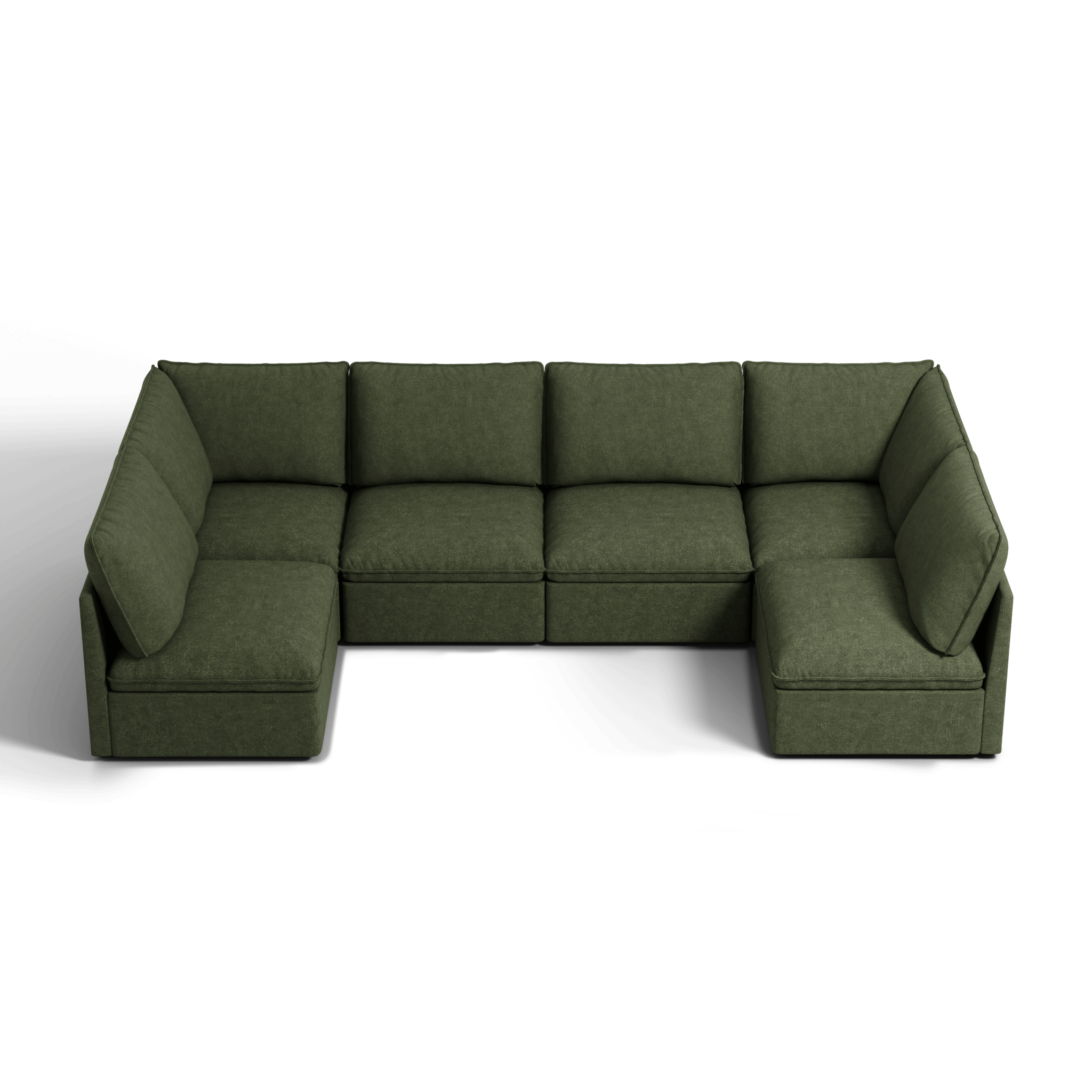 SOMA Origins I forest green U-shaped modular sofa with deep cushions and corner seating