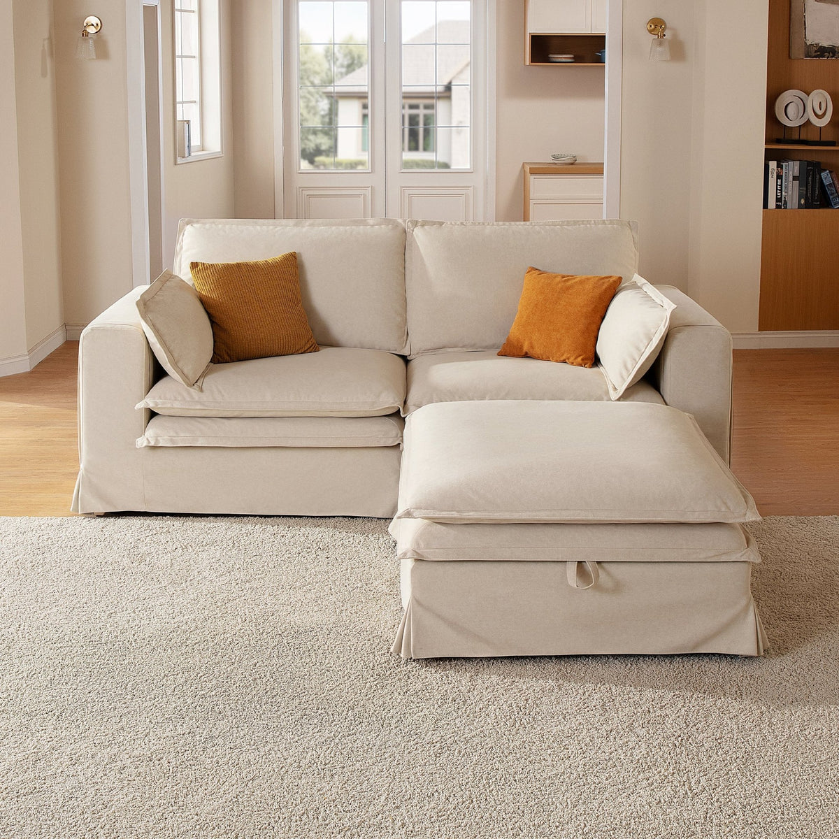 DUETTO Nano-Shield™ Fabric 2 Seats Loveseat + Ottoman