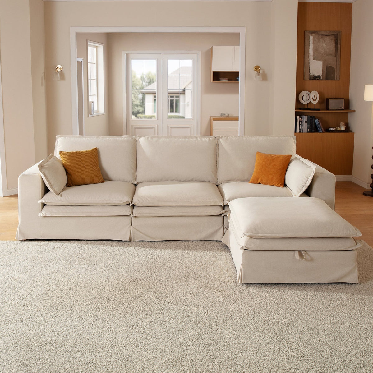 DUETTO Nano-Shield™ Fabric 4 Seats L Shape Sectional