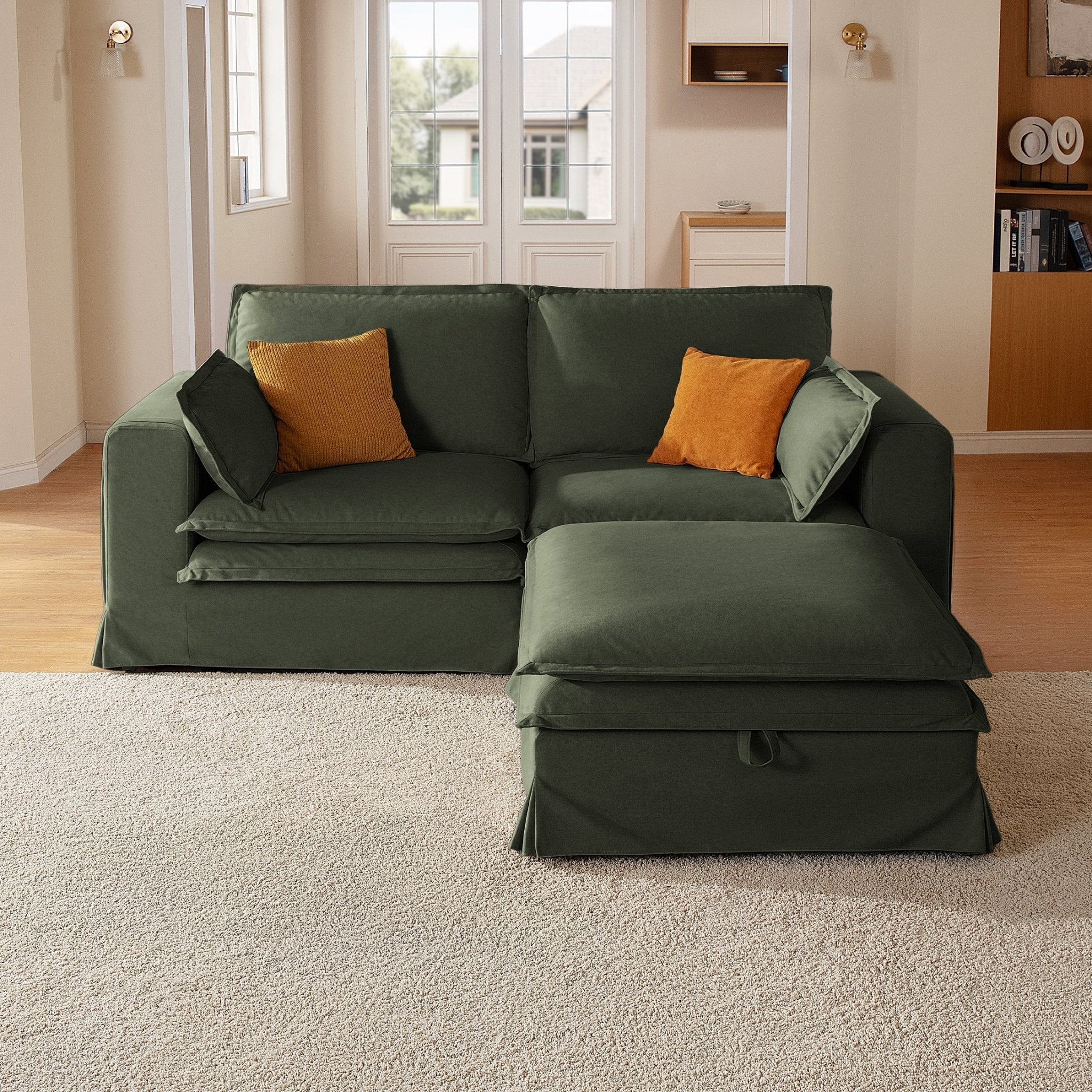 DUETTO Nano-Shield™ Fabric 2 Seats Loveseat + Ottoman