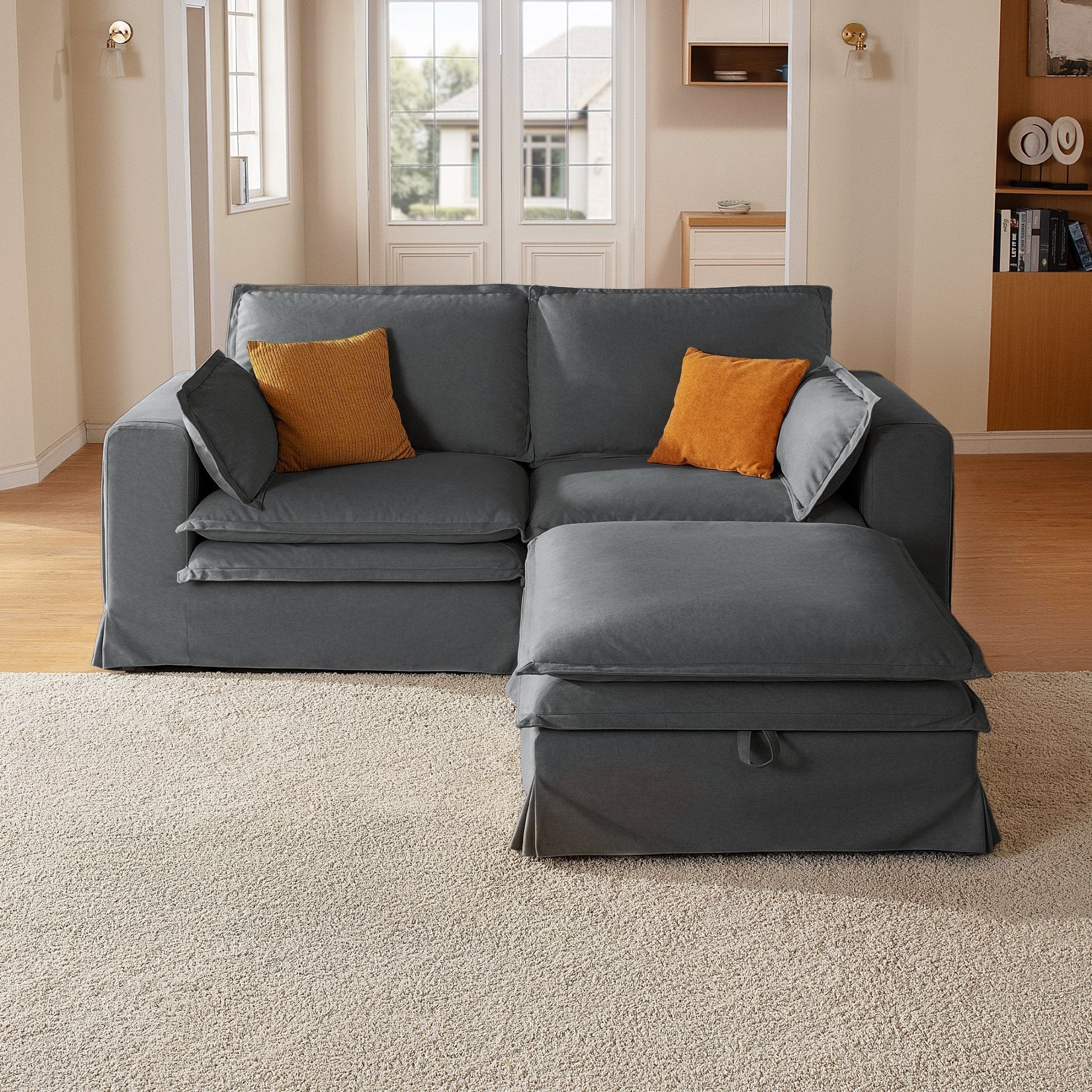 DUETTO Nano-Shield™ Fabric 2 Seats Loveseat + Ottoman