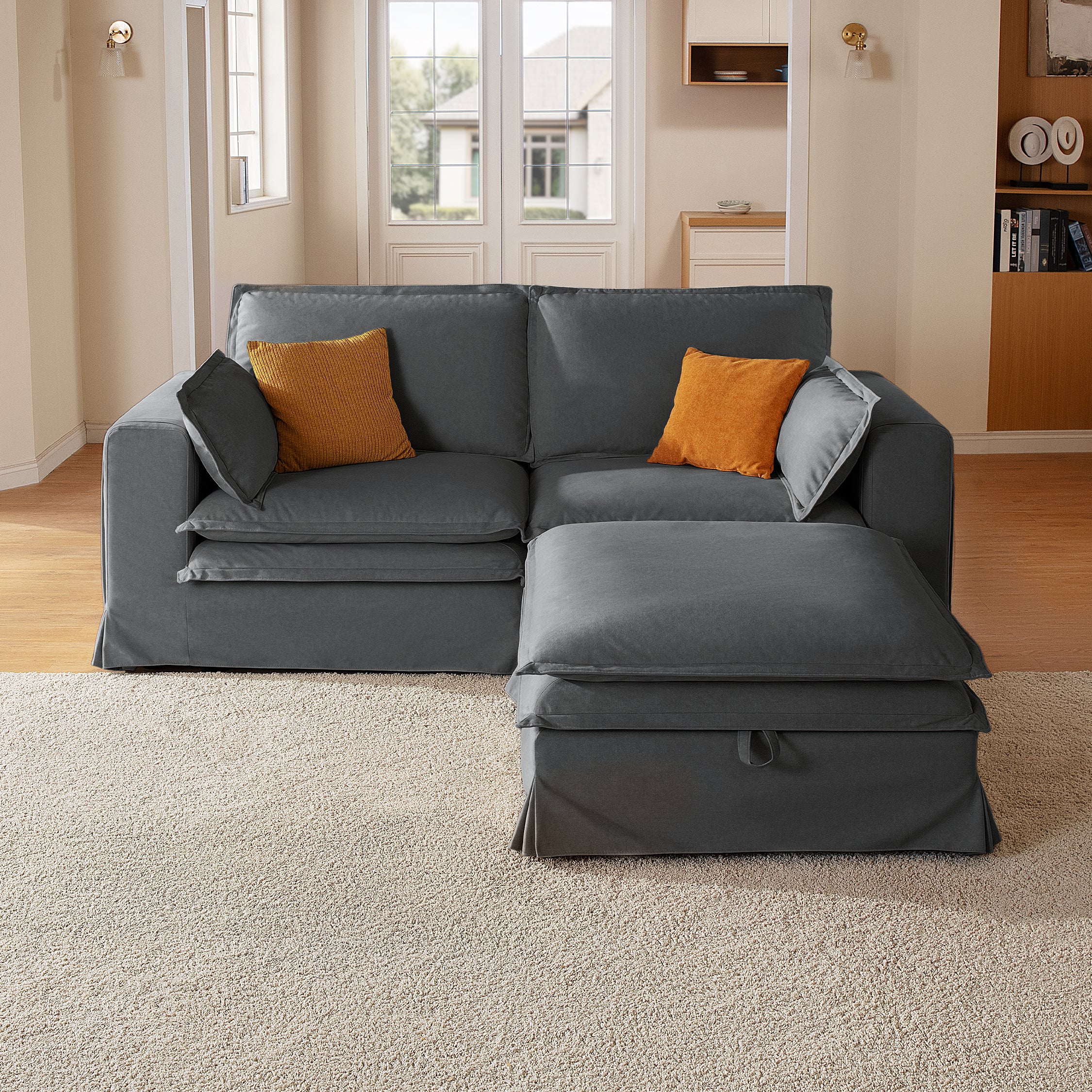 DUETTO Nano-Shield™ Fabric 4 Seats L Shape Sectional