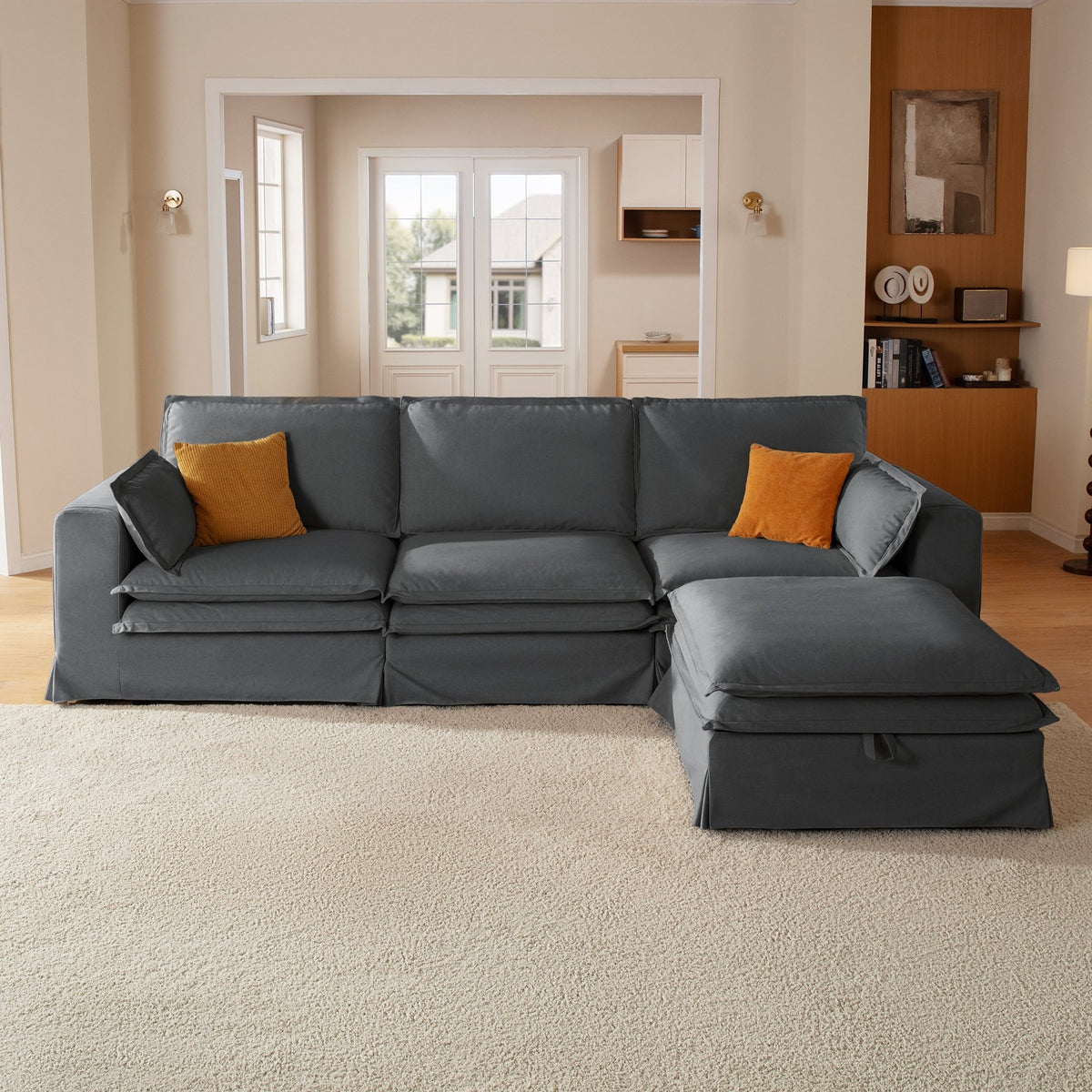DUETTO Nano-Shield™ Fabric 4 Seats L Shape Sectional