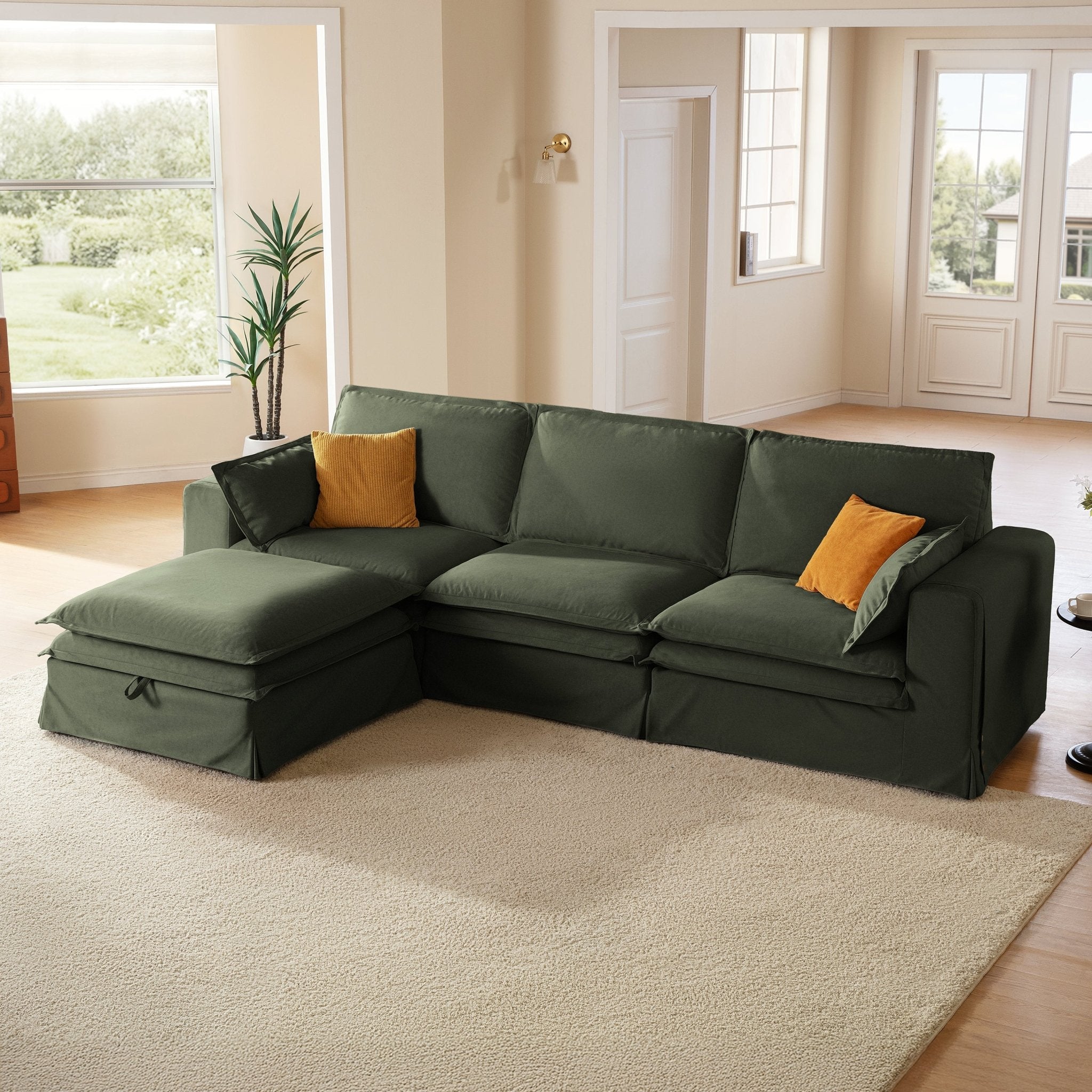 DUETTO Nano-Shield™ Fabric 4 Seats L Shape Sectional