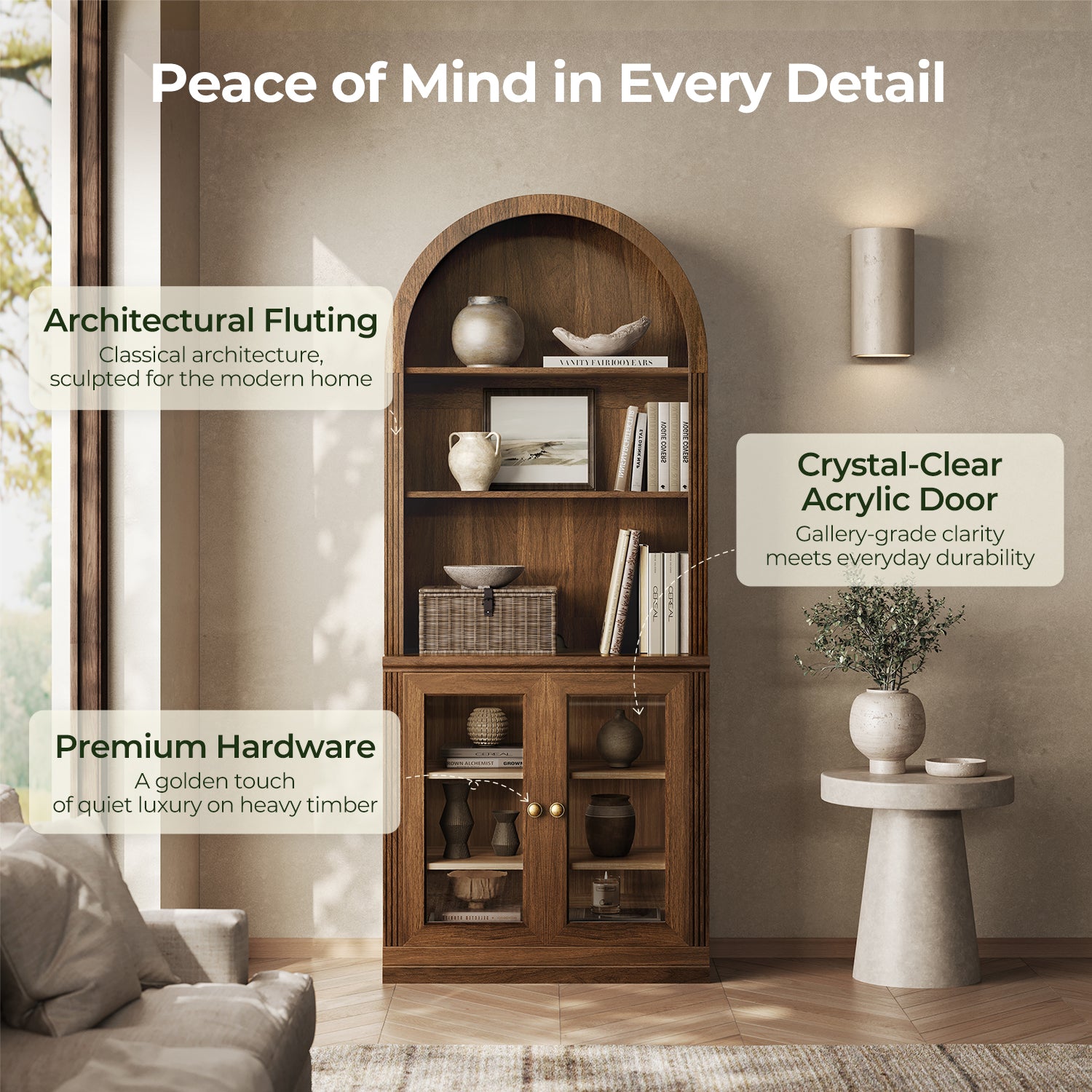 MONOS Tall Cabinet - Arch Top Display