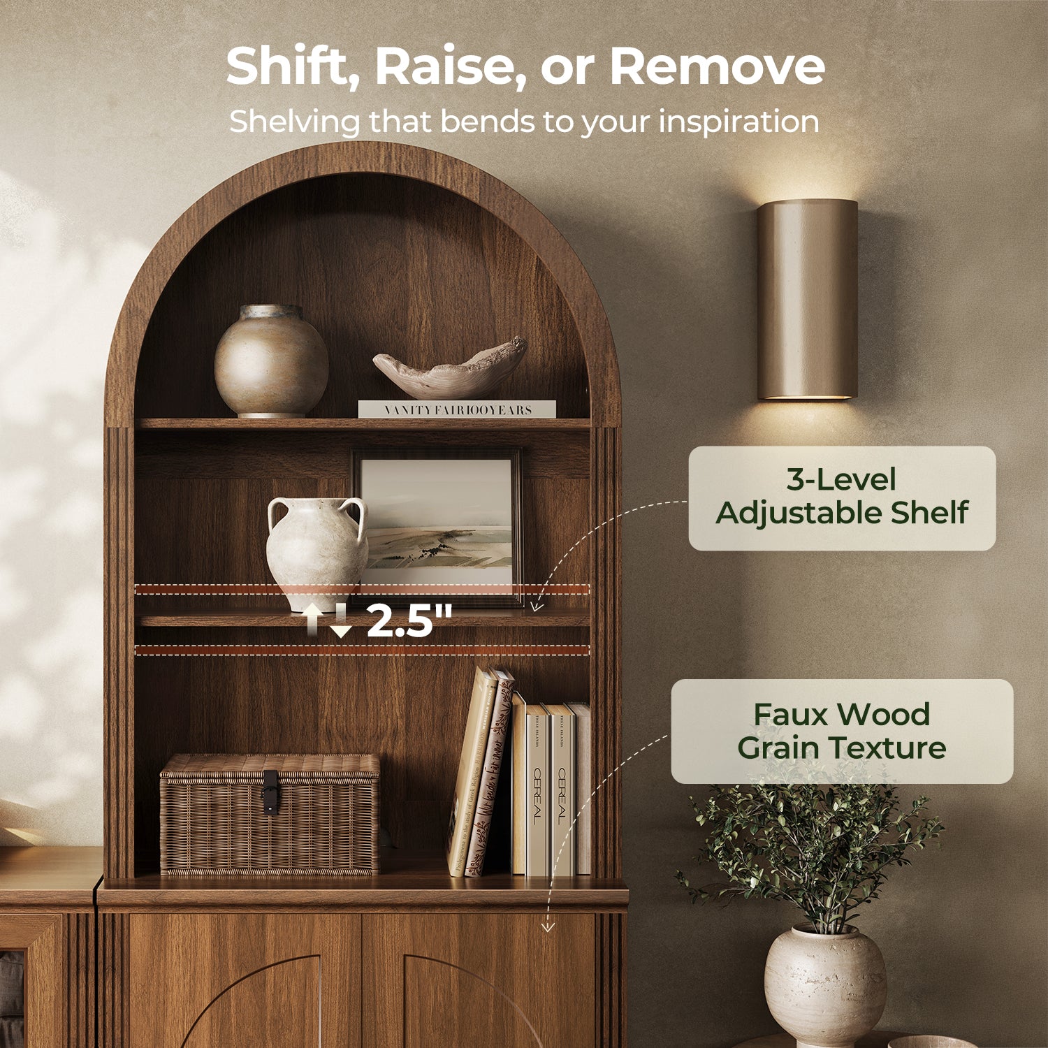 MONOS Tall Cabinet - Arch Top Sideboard