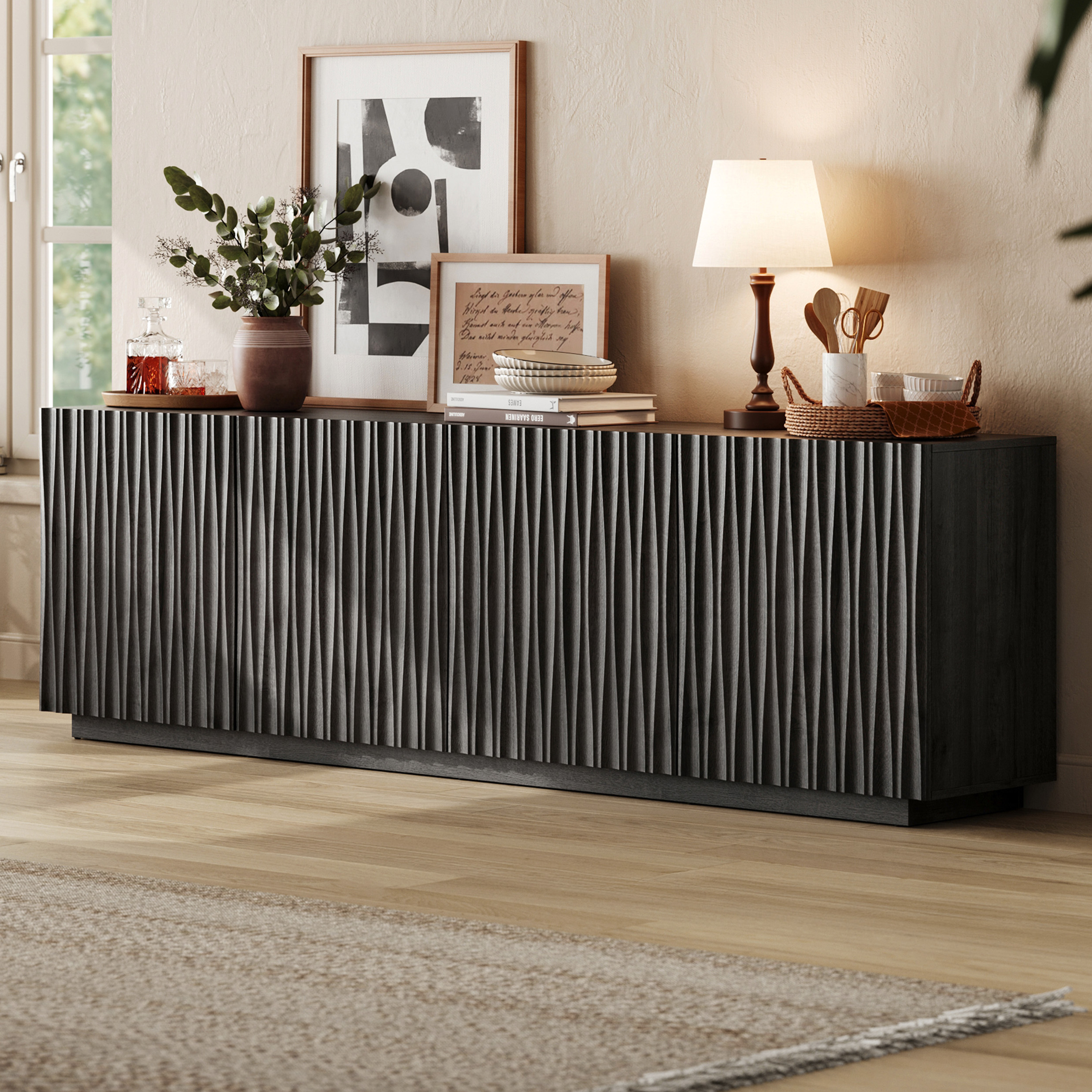 ORYVIA Wavy Fluted Storage Cabinet