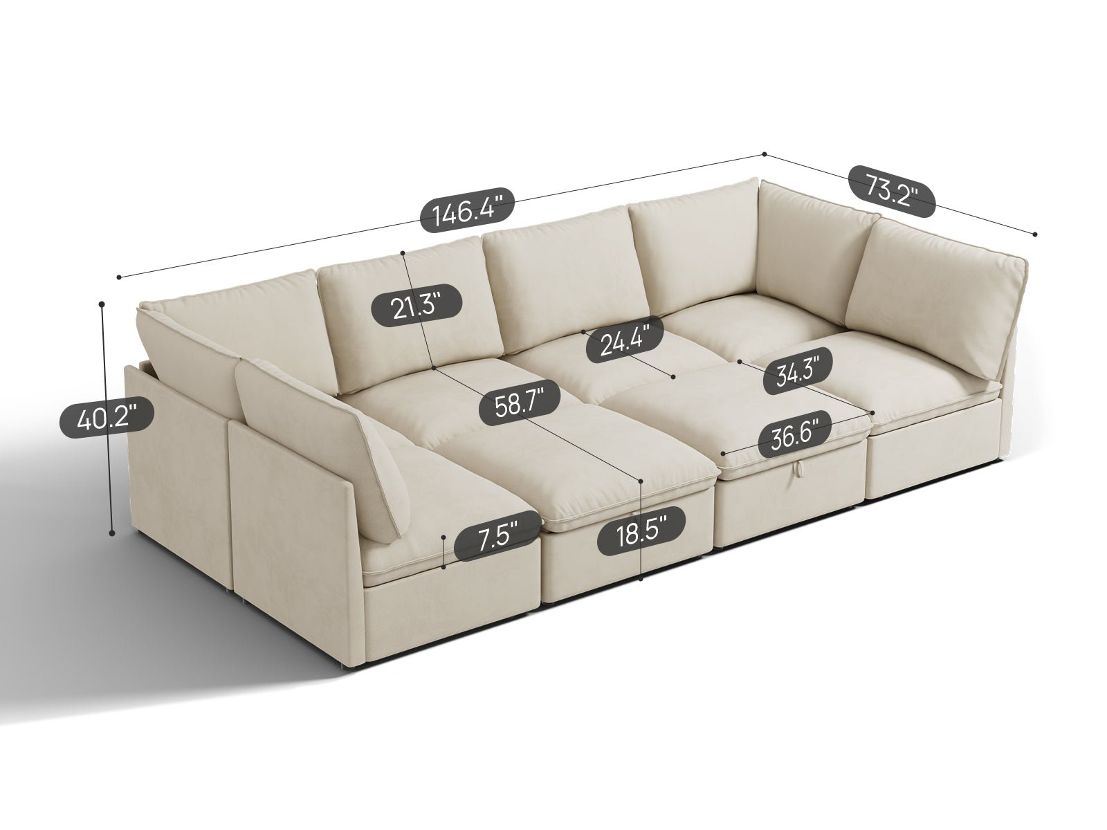 SOMA Origins I 8 Seat Sleeper, with 2 Ottomans