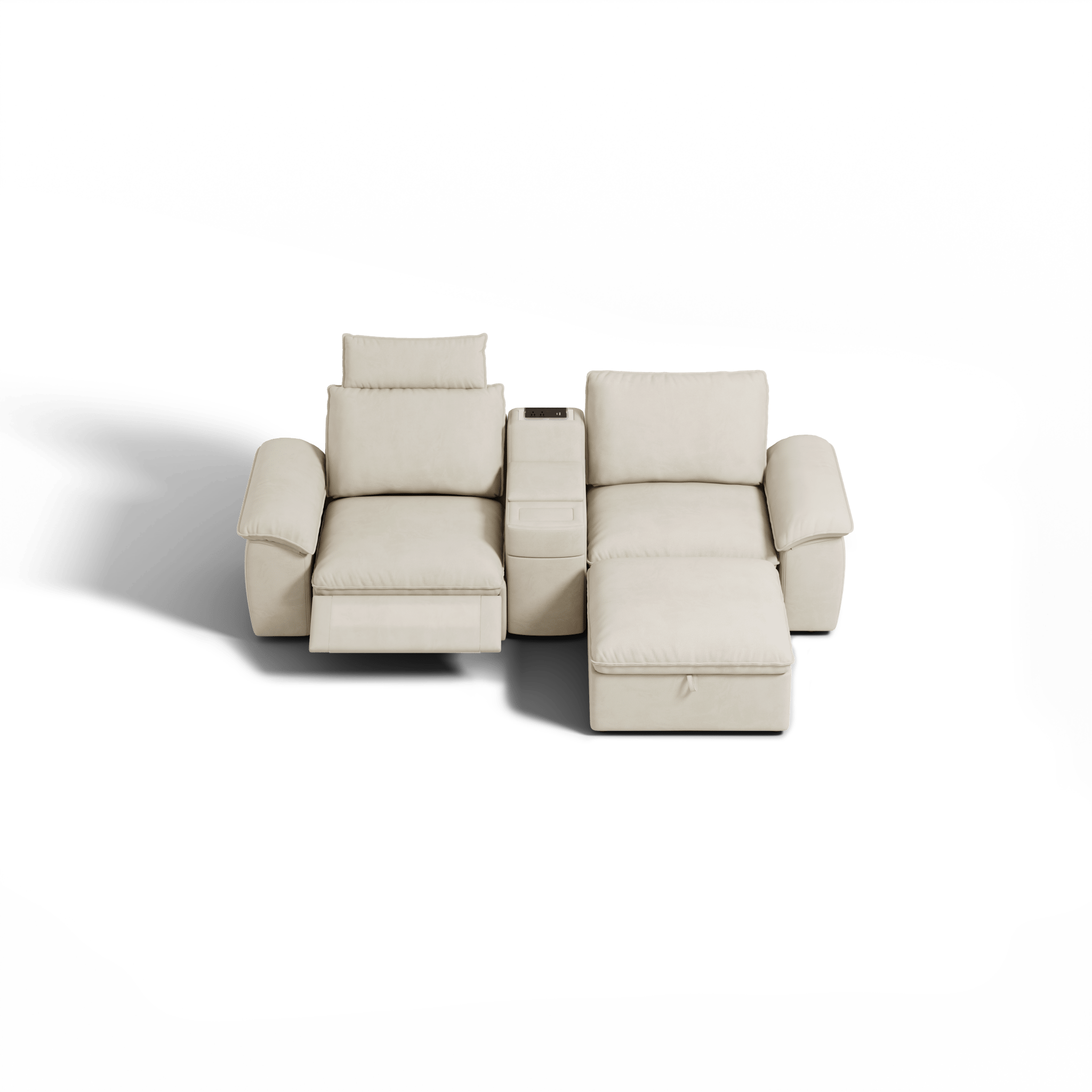 SOMA Prestige 3 Seat L - shaped, with Recliner & Console | Nap Armrests