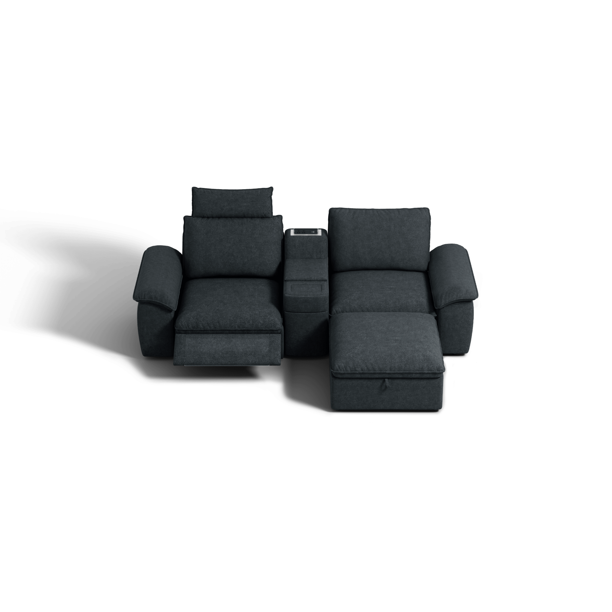 SOMA Prestige 3 Seat L - shaped, with Recliner & Console | Nap Armrests
