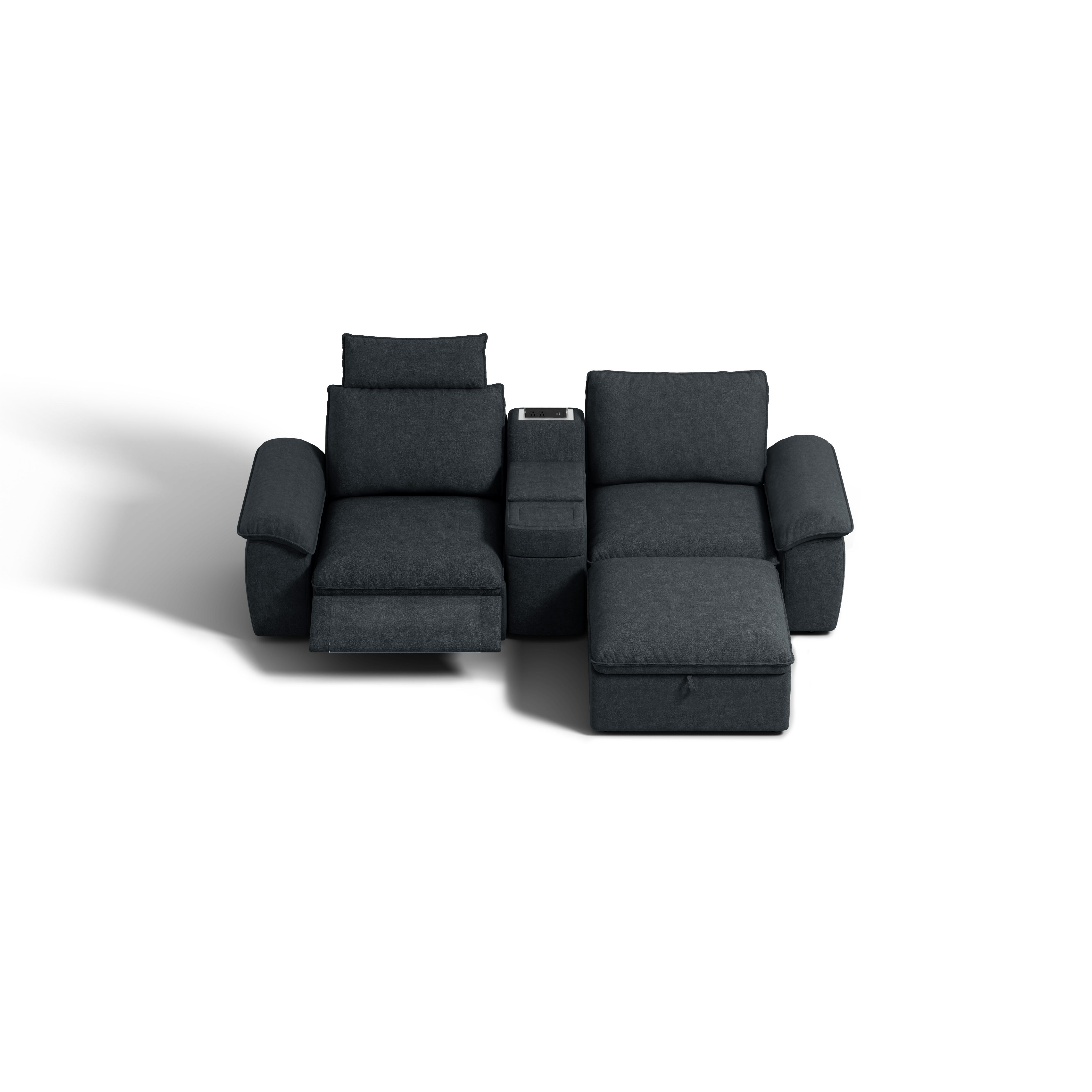 SOMA Prestige 3 Seat L-shaped, with Recliner & Console | Nap Armrests