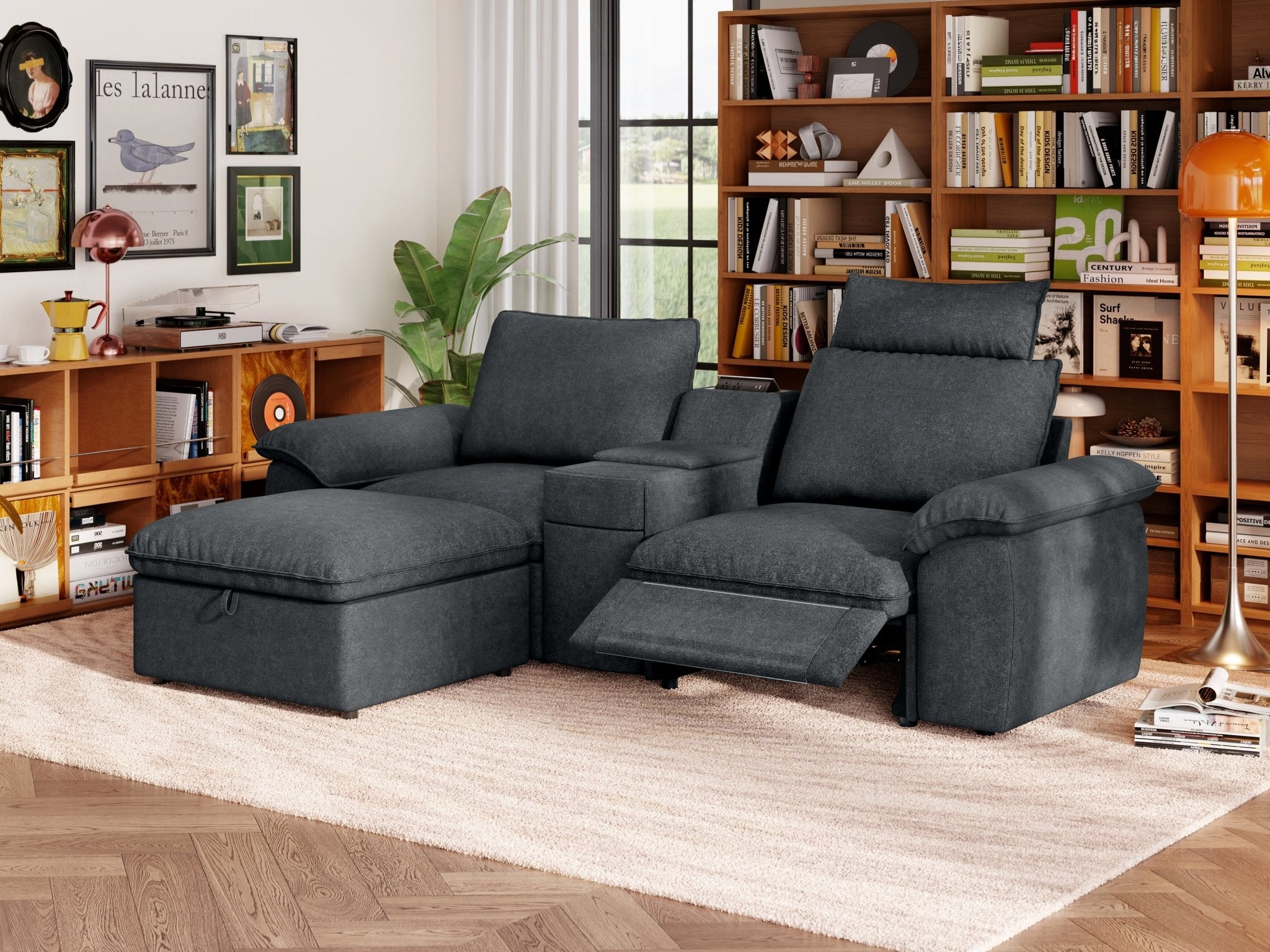 SOMA Prestige 3 Seat L - shaped, with Recliner & Console | Nap Armrests