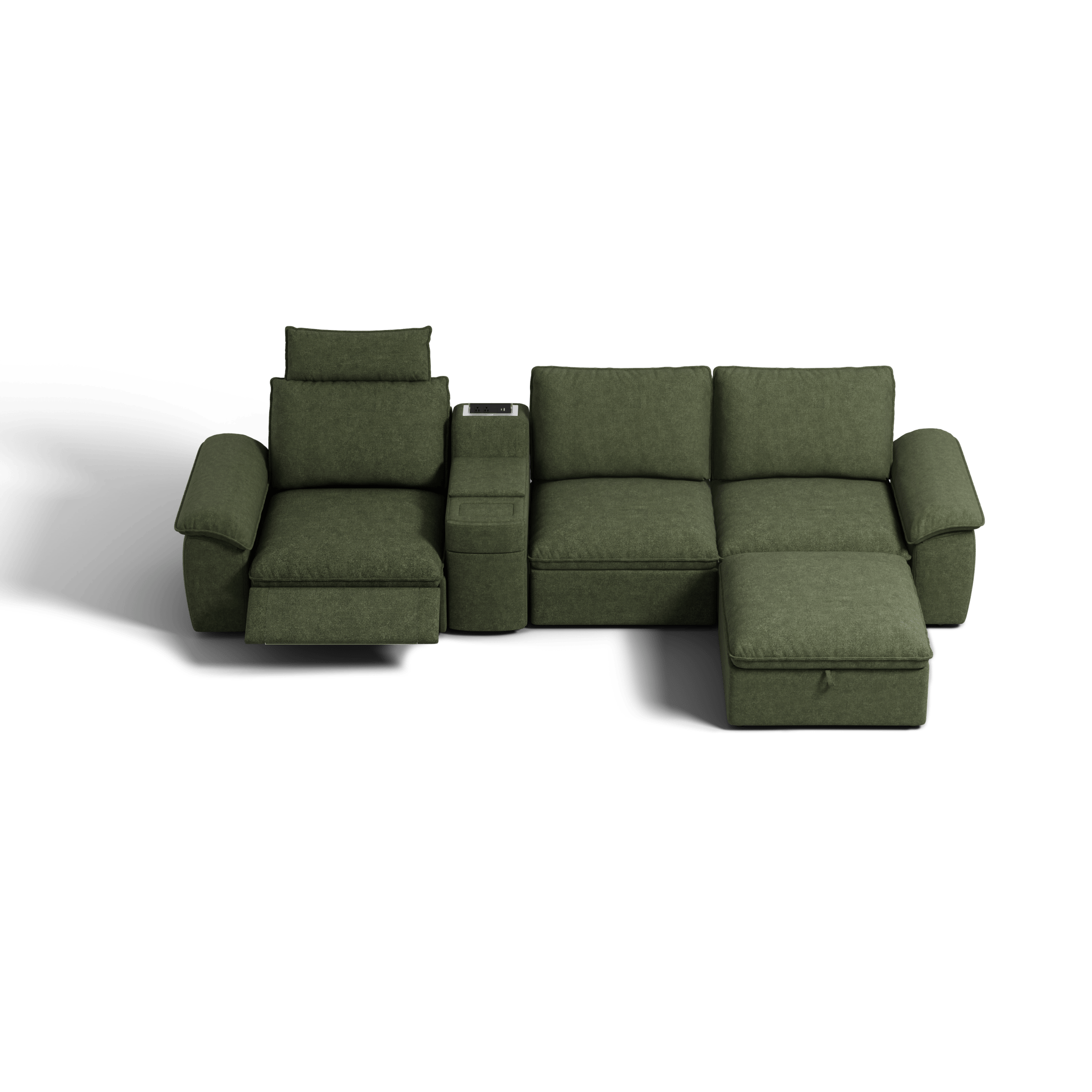 SOMA Prestige 4 Seat L - shaped, with Recliner & Console | Nap Armrests