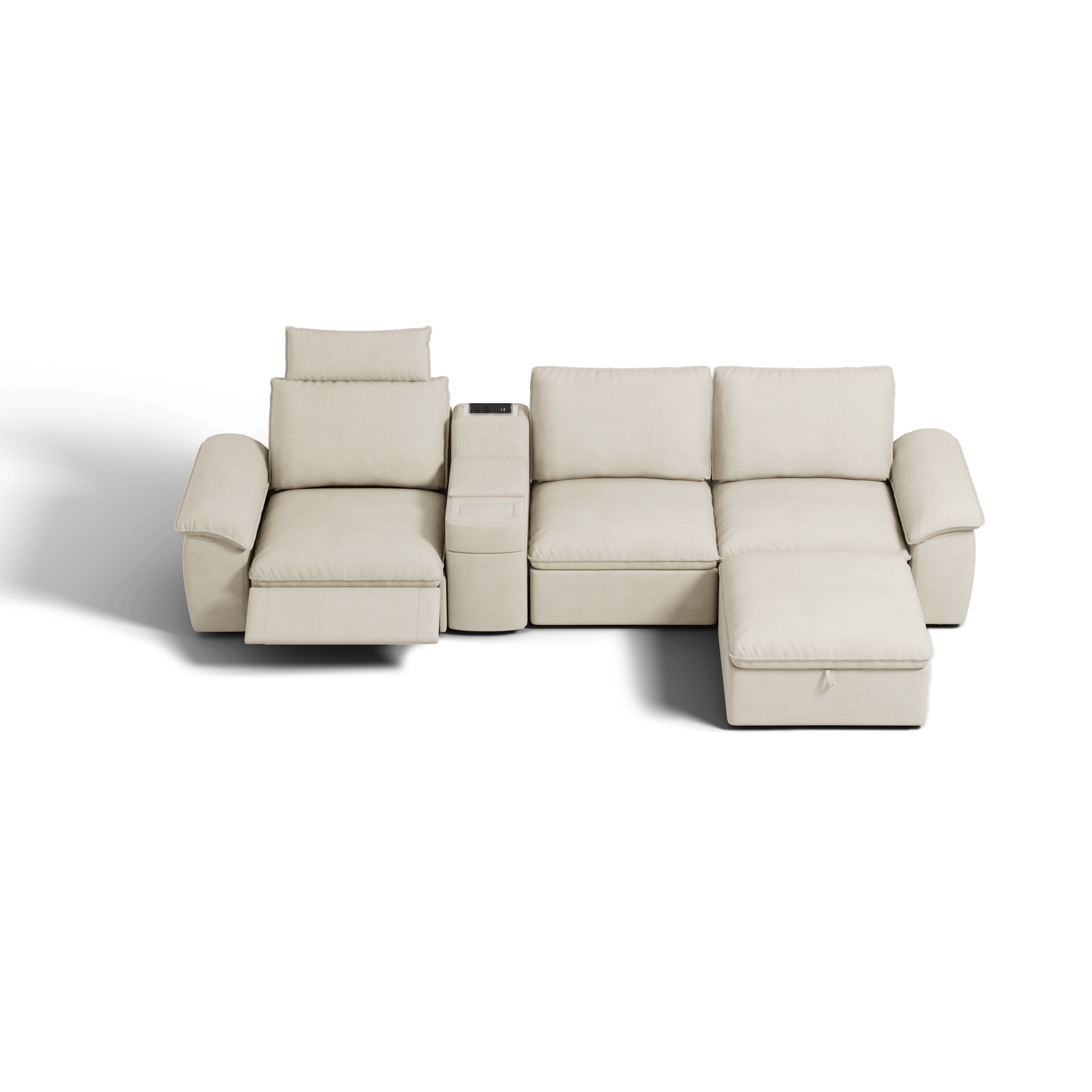 SOMA Prestige 4 Seat L - shaped, with Recliner & Console | Nap Armrests